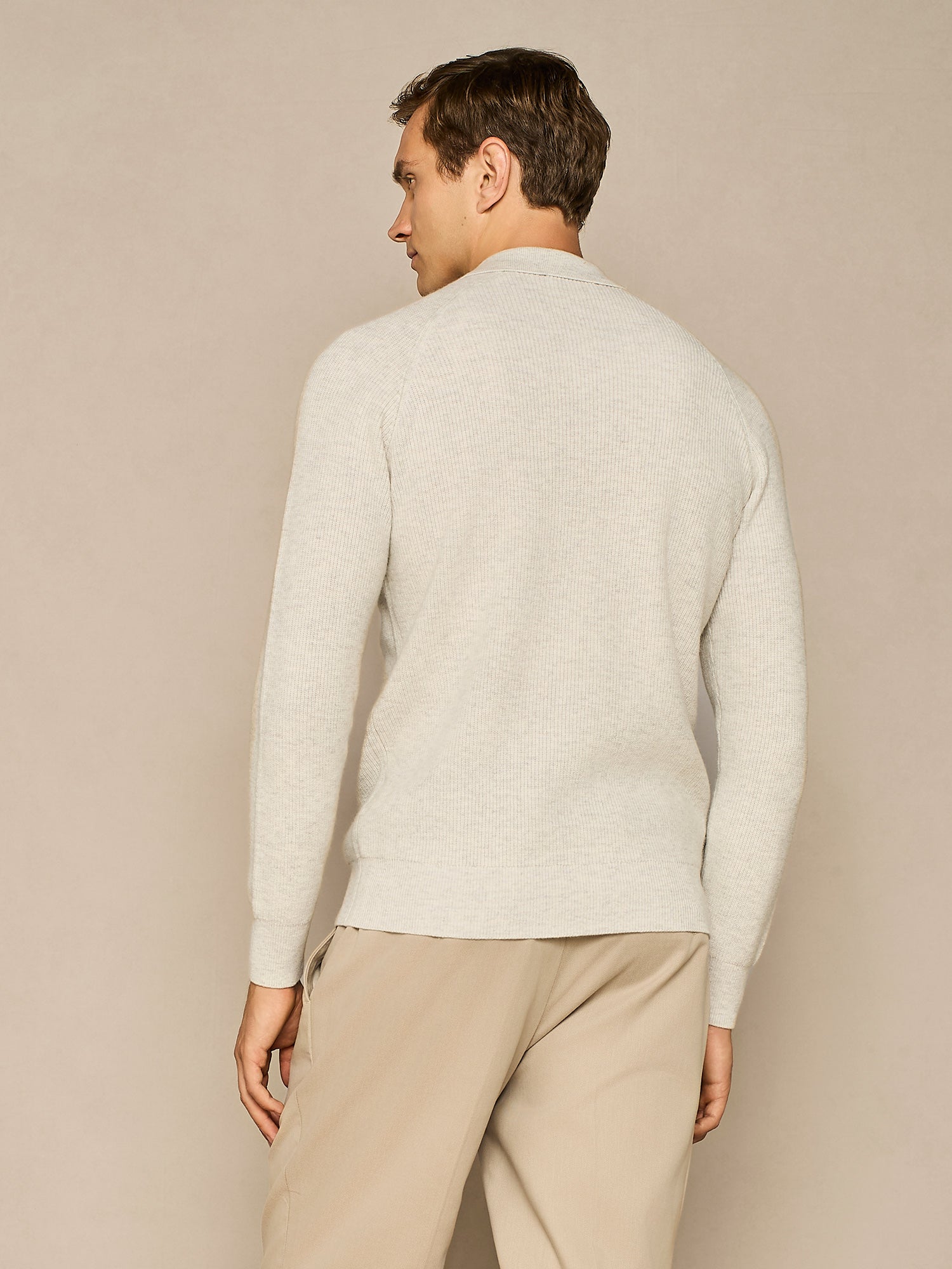 POLO COSTA INGLESE IN MISTO LANA GRIGIO CHIARO MELANGE