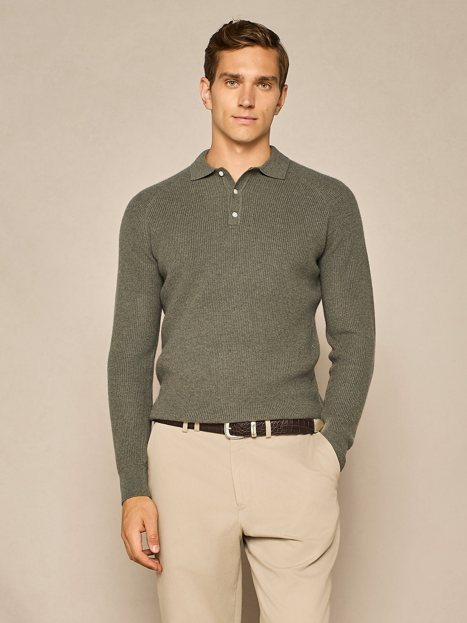 POLO COSTA INGLESE IN MISTO LANA VERDE