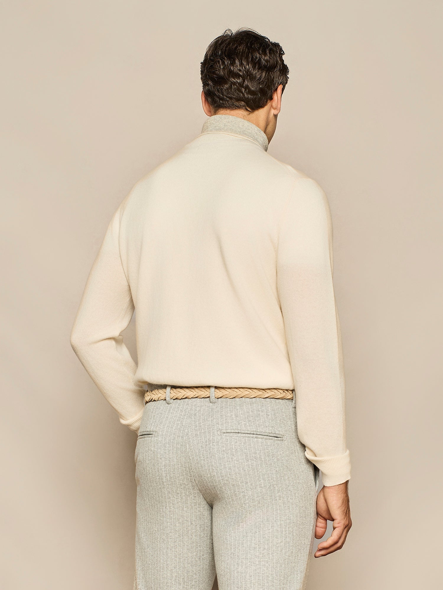 DOLCEVITA CON DOPPIO COLLO IN MISTO CASHMERE BIANCO