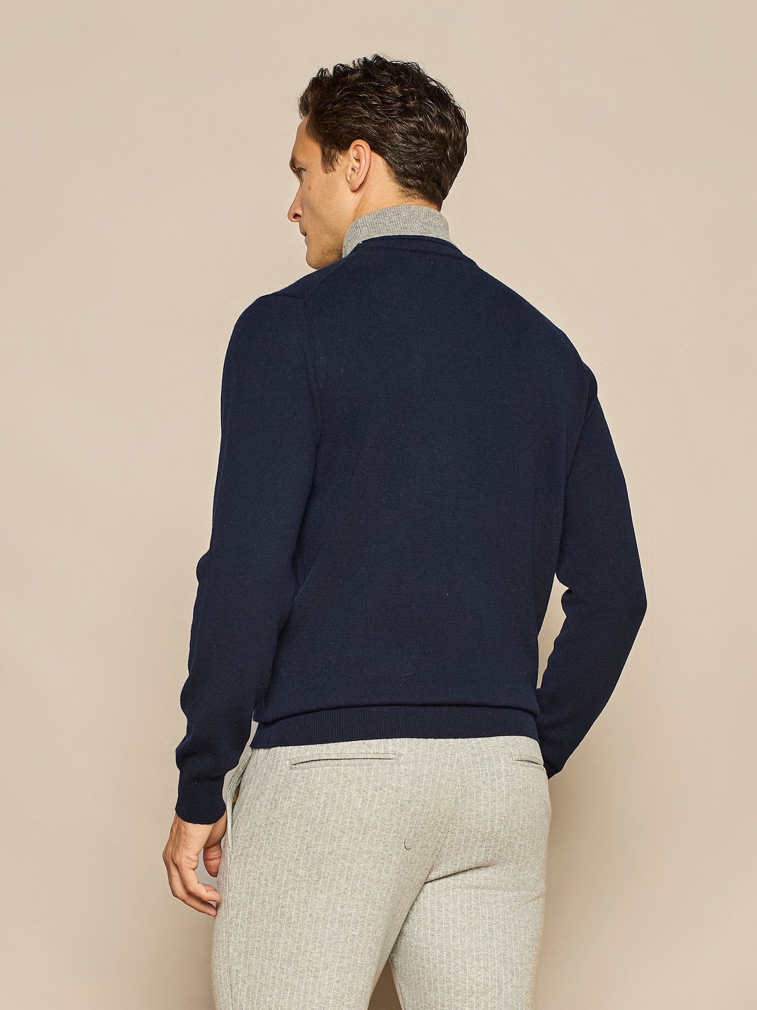 DOLCEVITA CON DOPPIO COLLO IN MISTO CASHMERE BLU