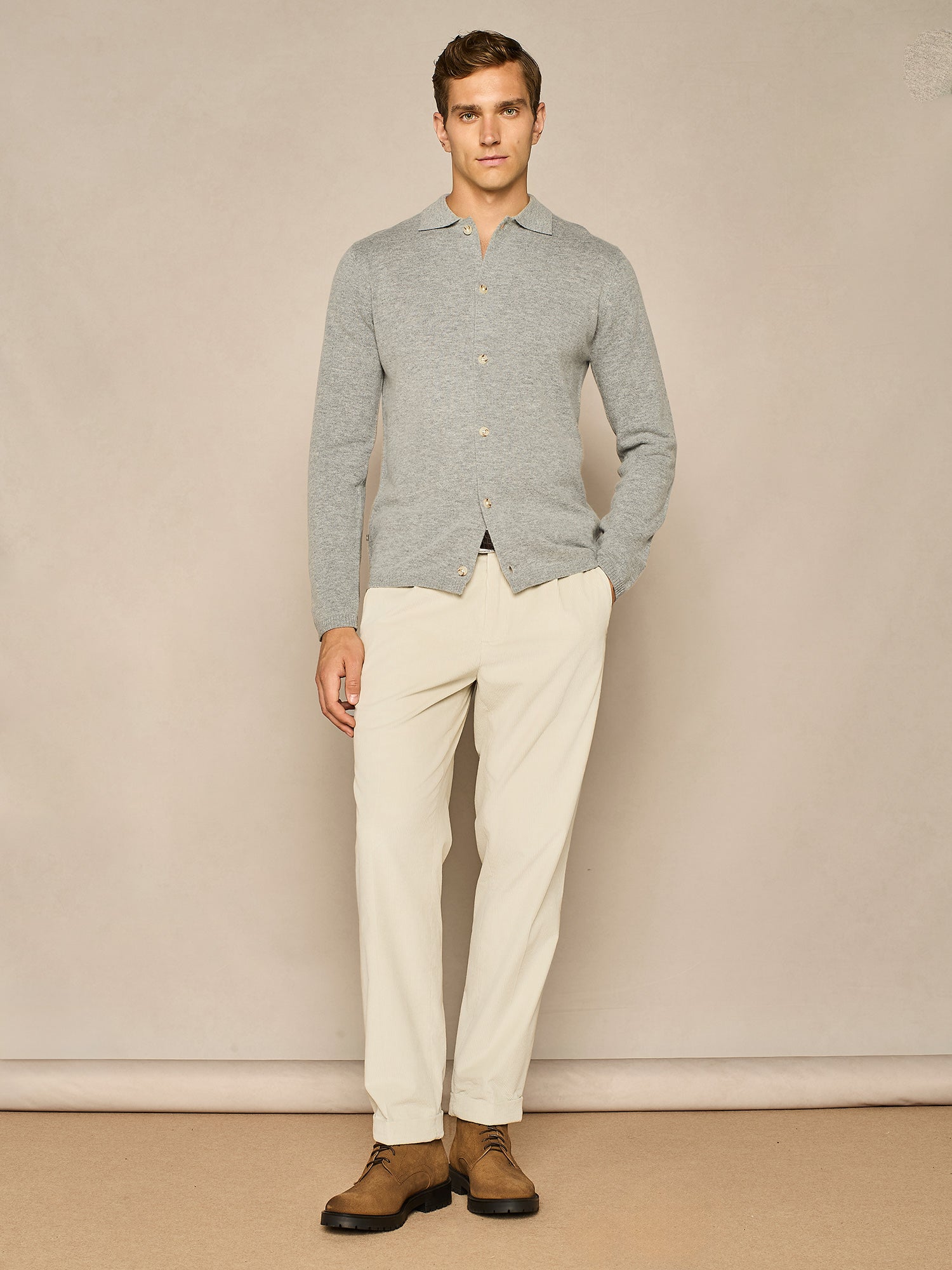 GREY MELANGE WOOL BLEND SHIRT