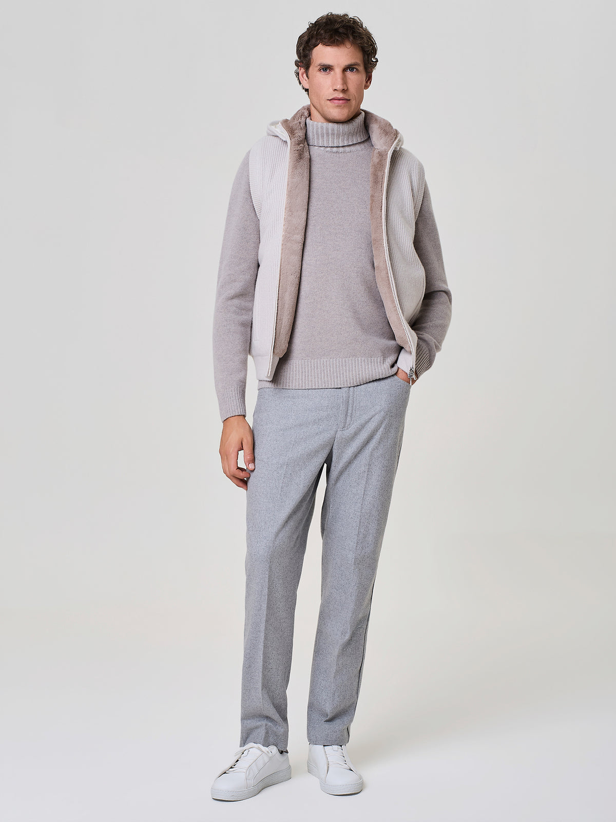 Smanicato da uomo con tasche a doppio filetto con zip, Paul Taylor