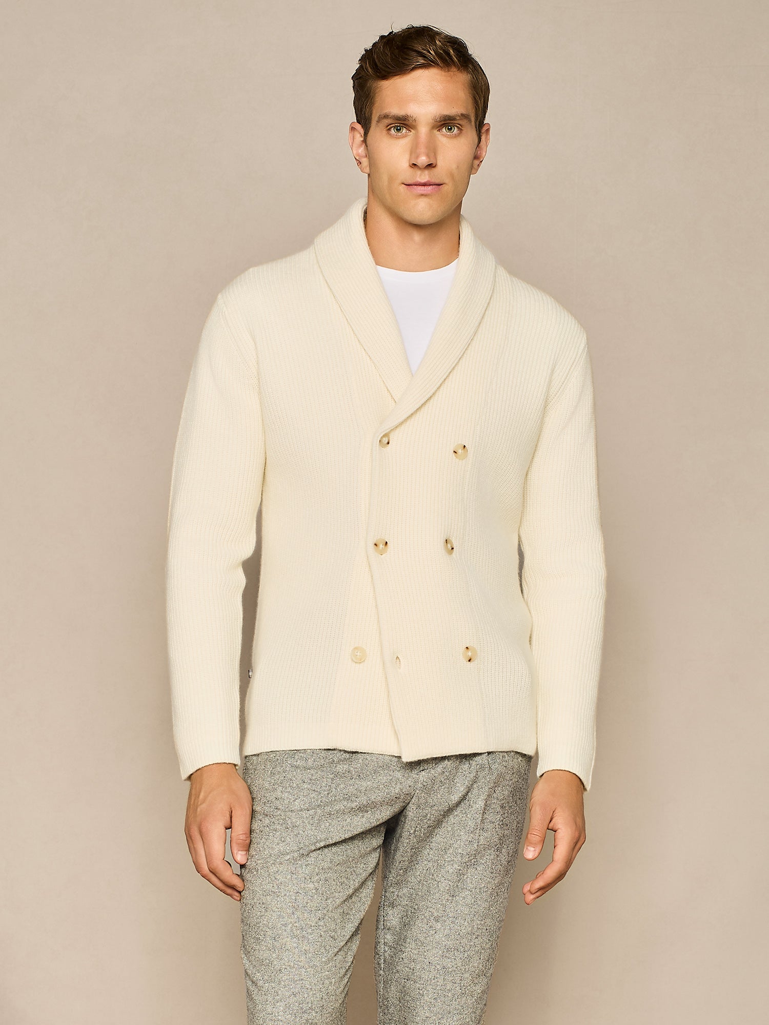 CARDIGAN SCIALLATO COSTA INGLESE BIANCO