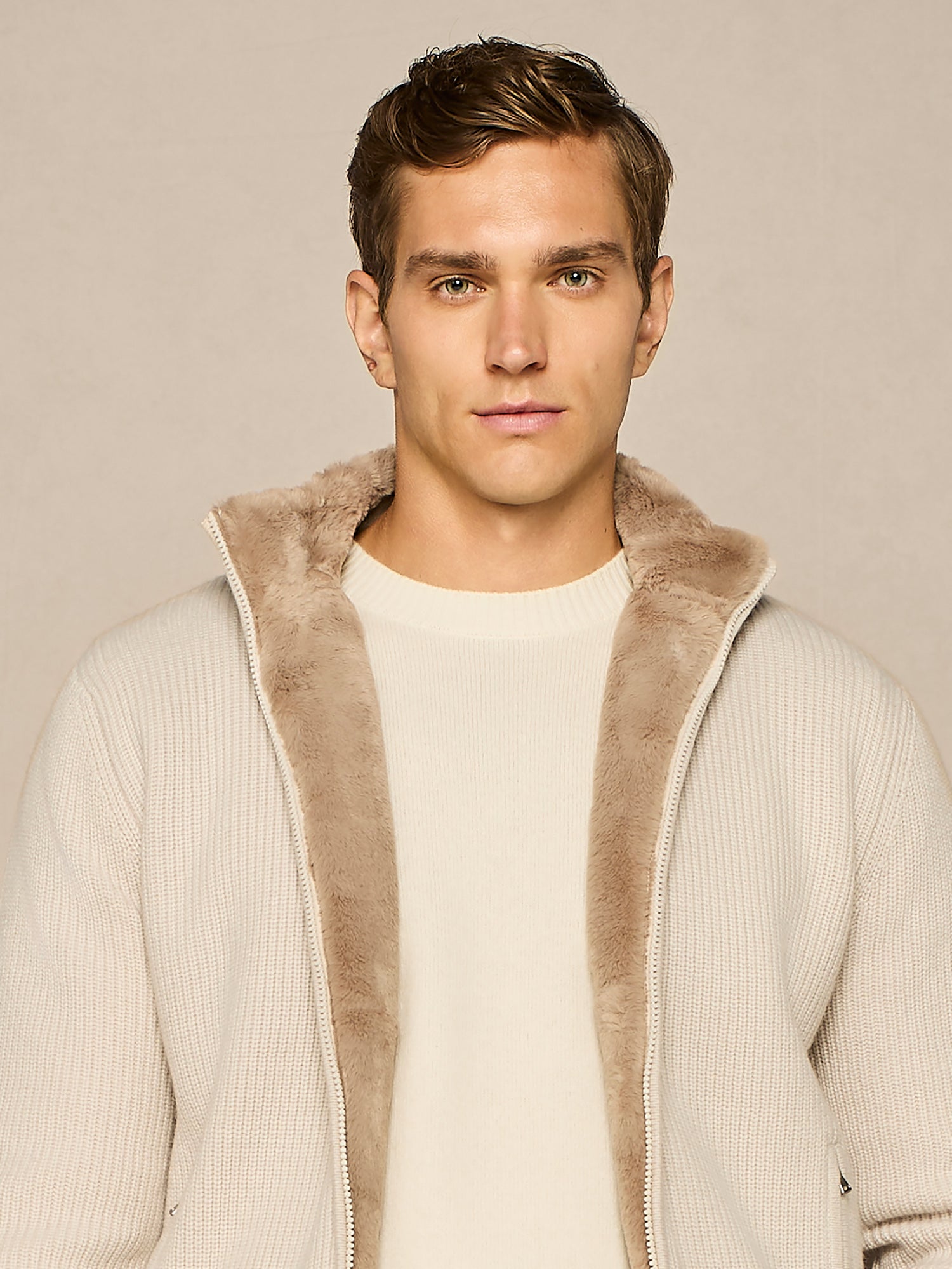 MAGLIA FULL ZIP BURRO