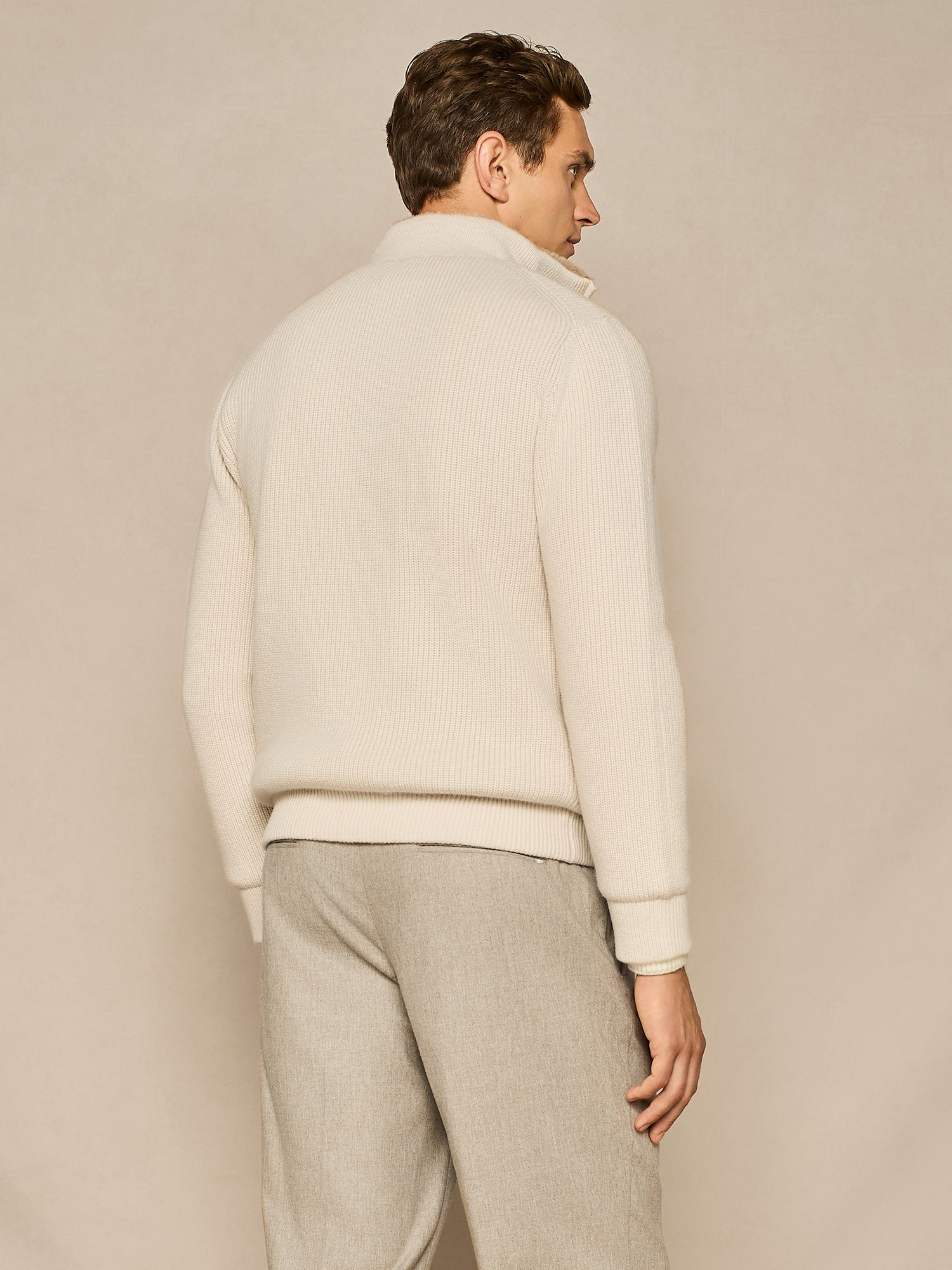 MAGLIA FULL ZIP BURRO
