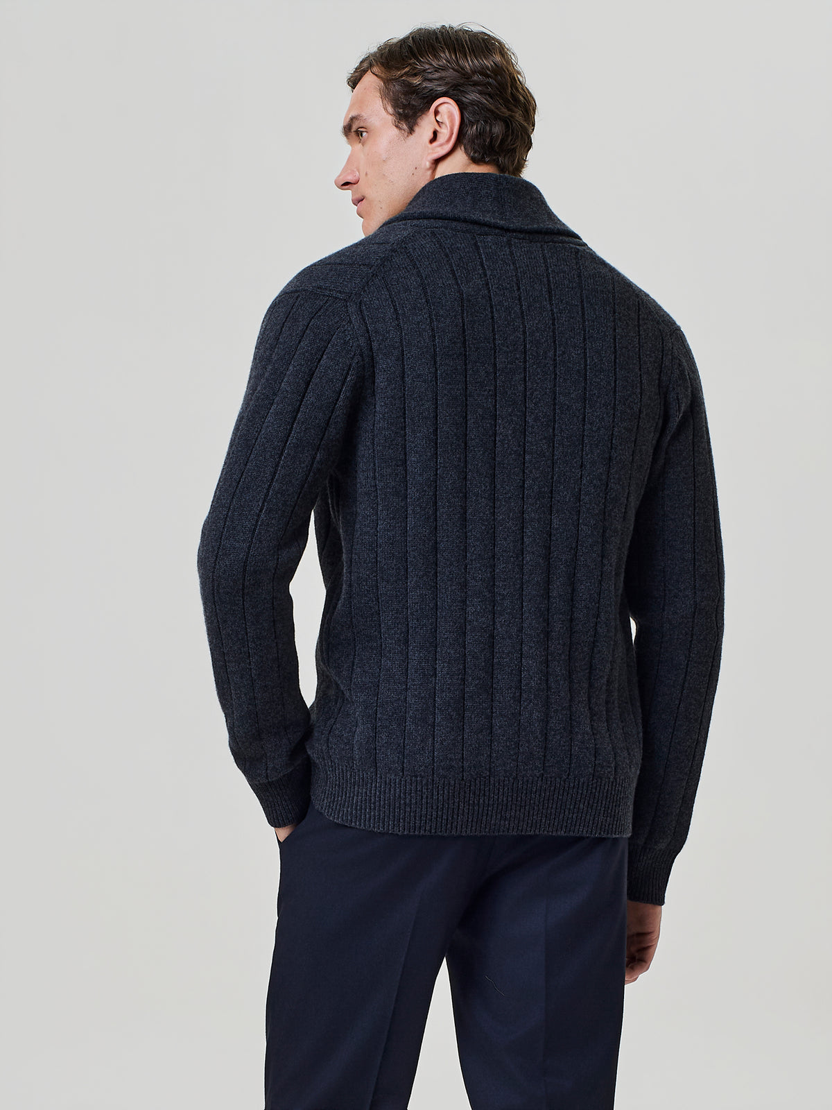 Cardigan sciallato grigio scuro