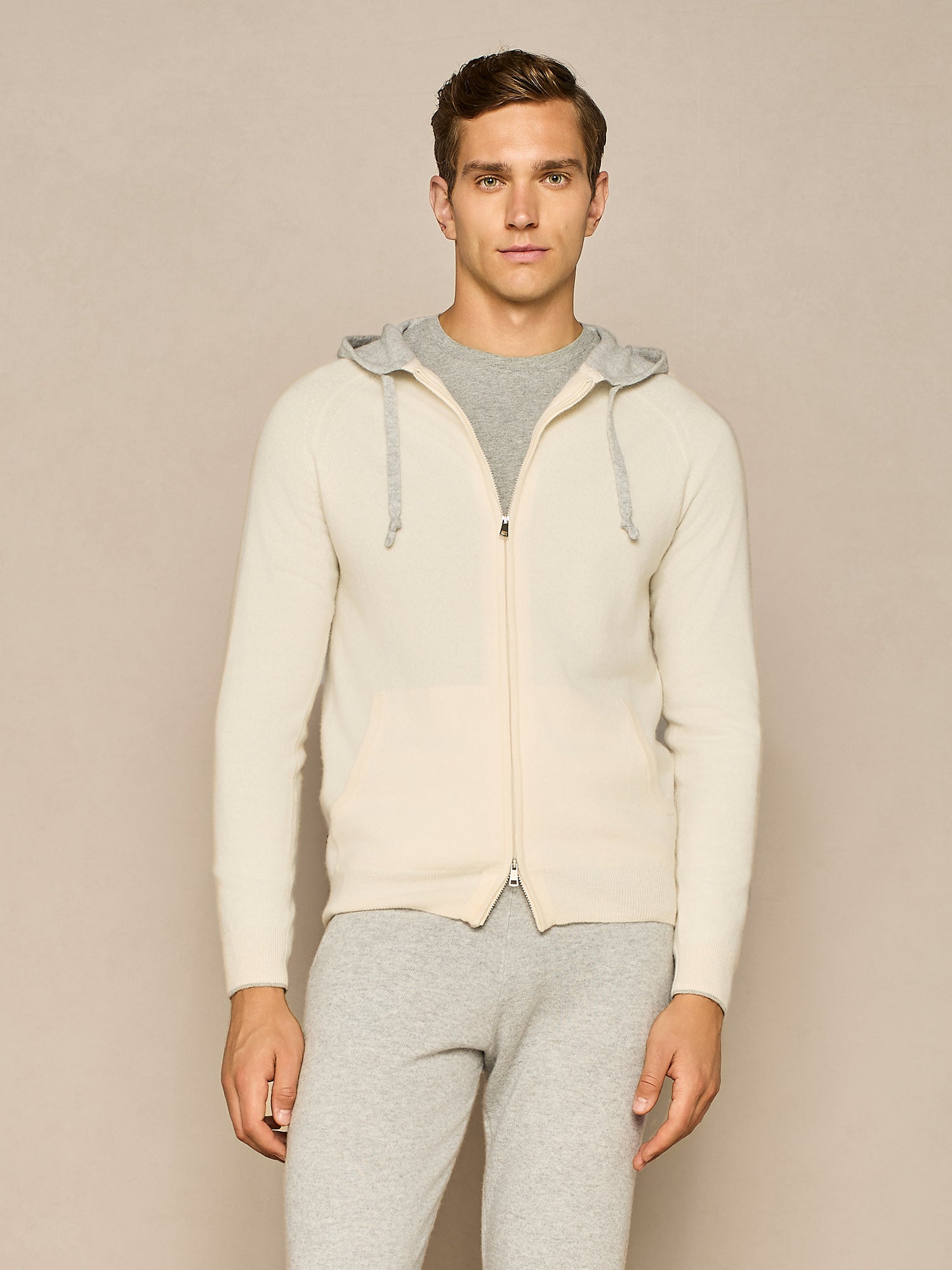 OFF WHITE COLOR BLOCK PURE CASHMERE SWEATER