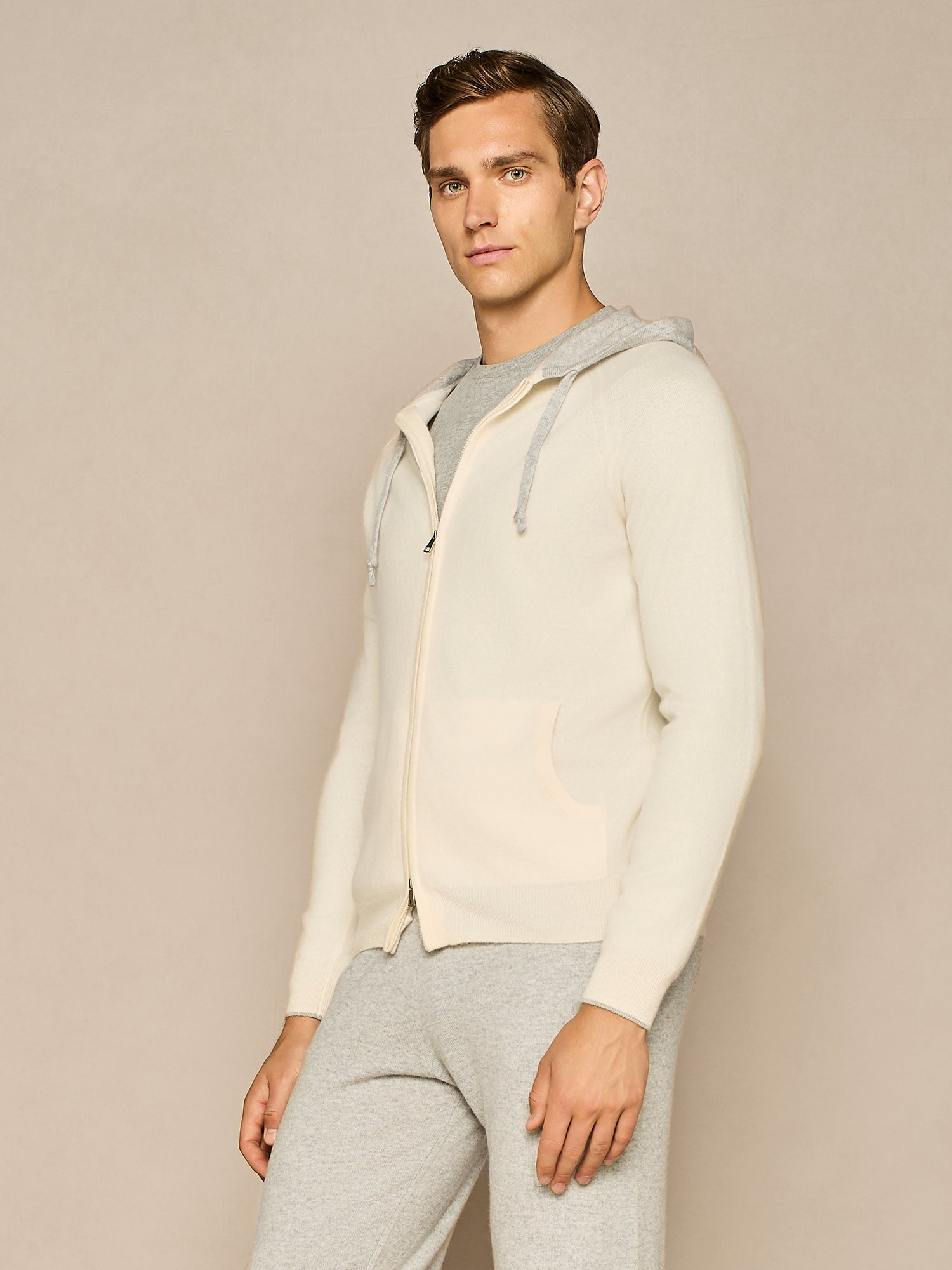 OFF WHITE COLOR BLOCK PURE CASHMERE SWEATER
