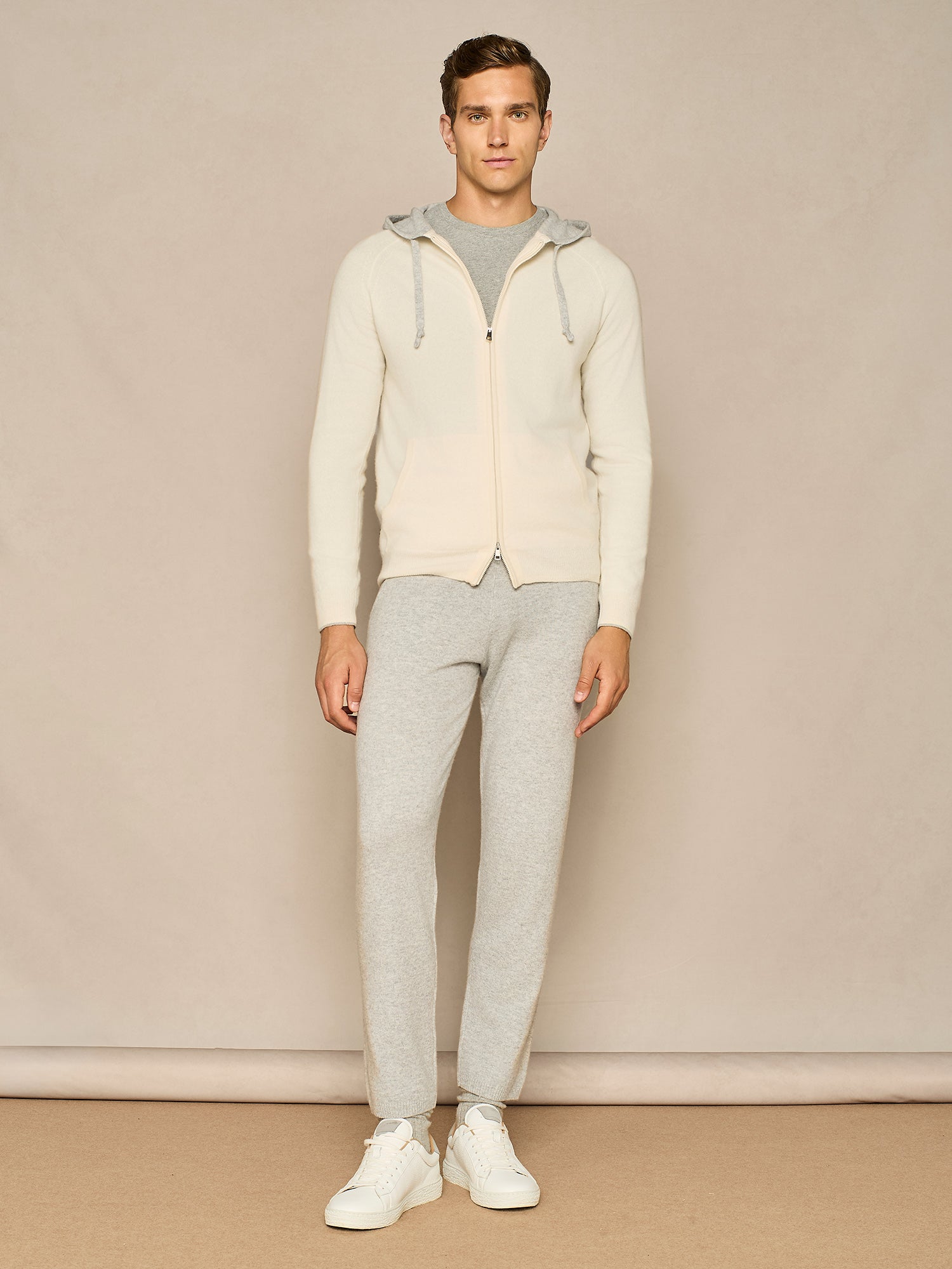 OFF WHITE COLOR BLOCK PURE CASHMERE SWEATER