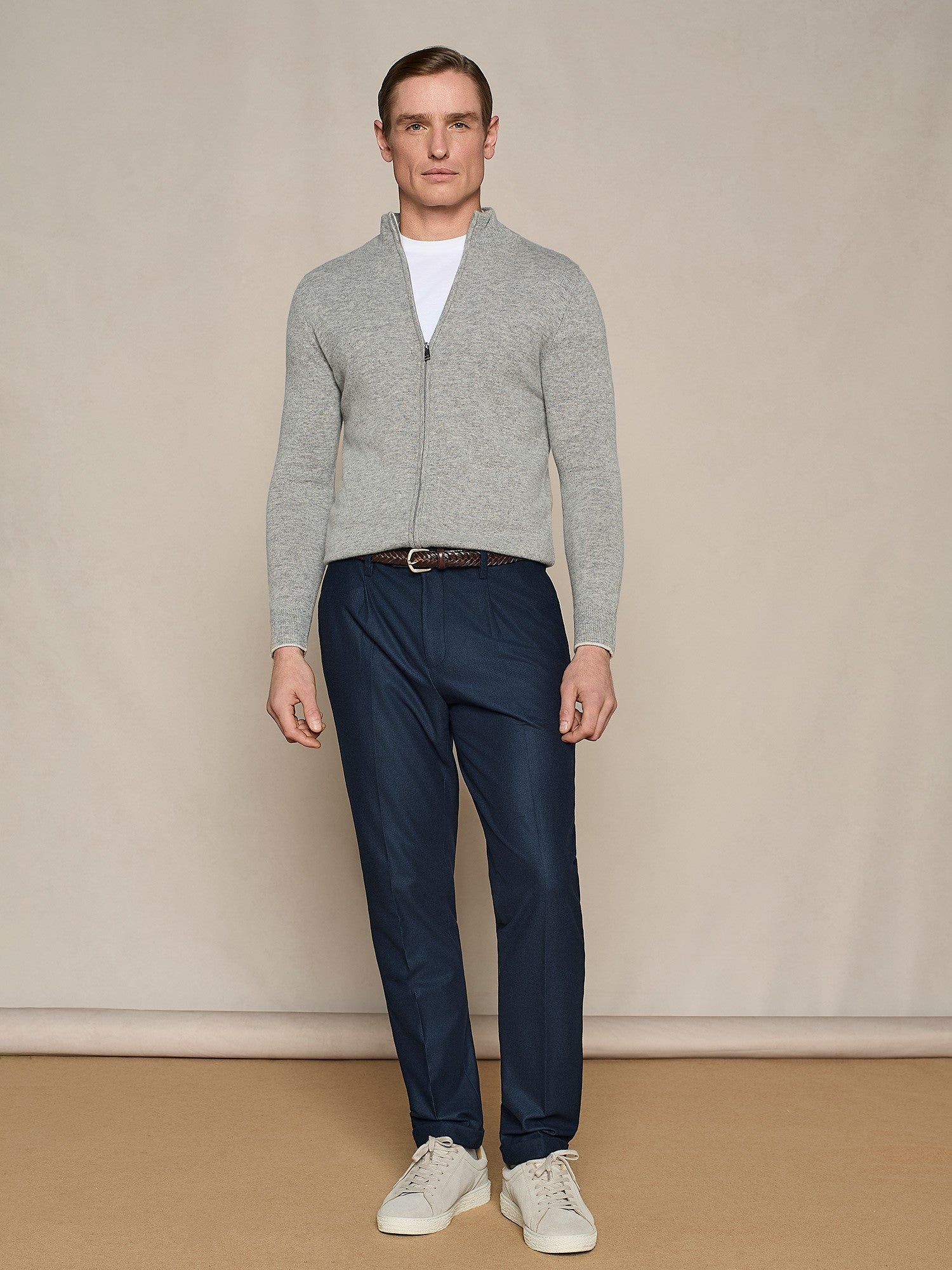 MAGLIA FULL ZIP GRIGIO MELANGE