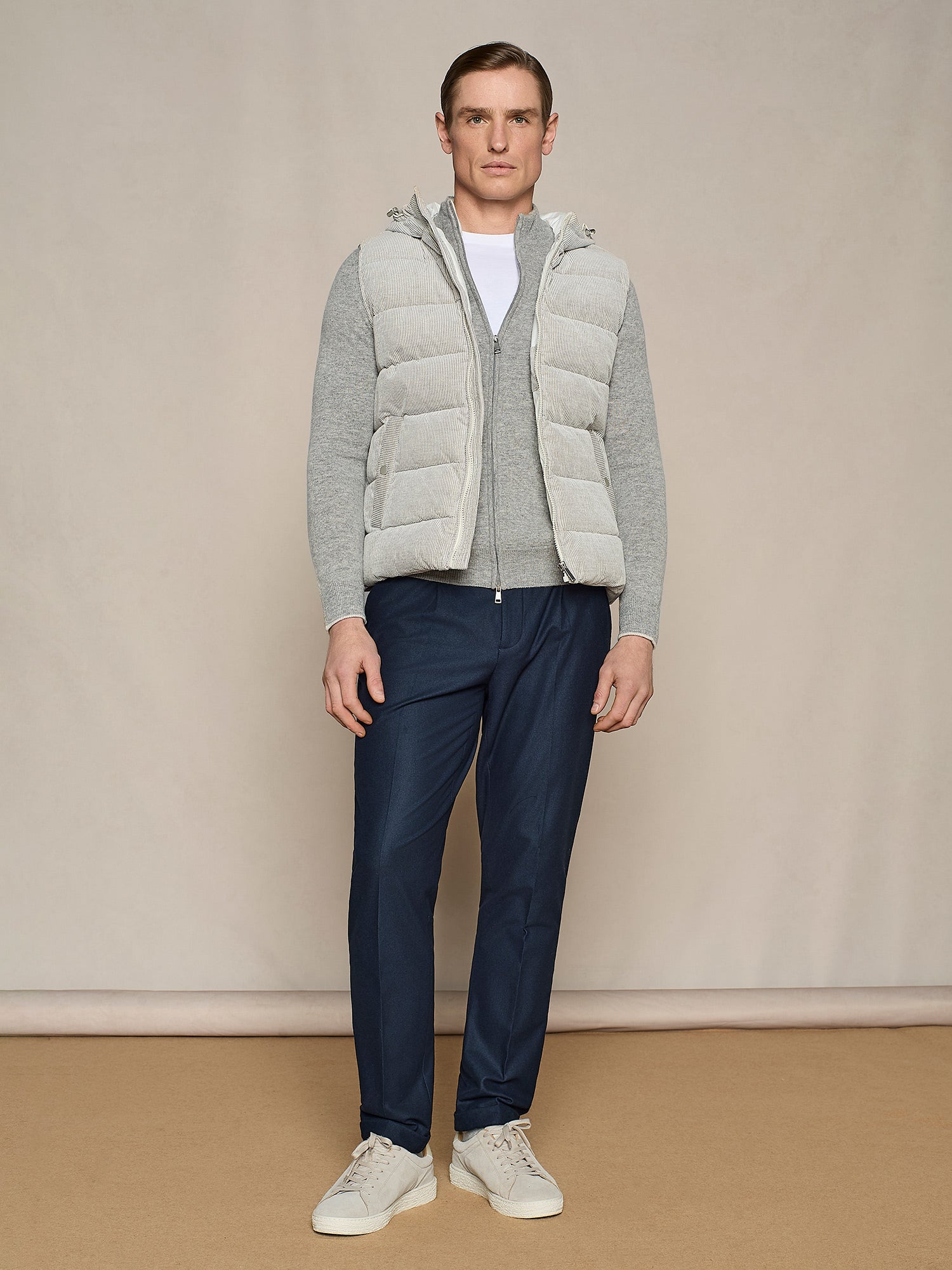 MAGLIA FULL ZIP GRIGIO MELANGE