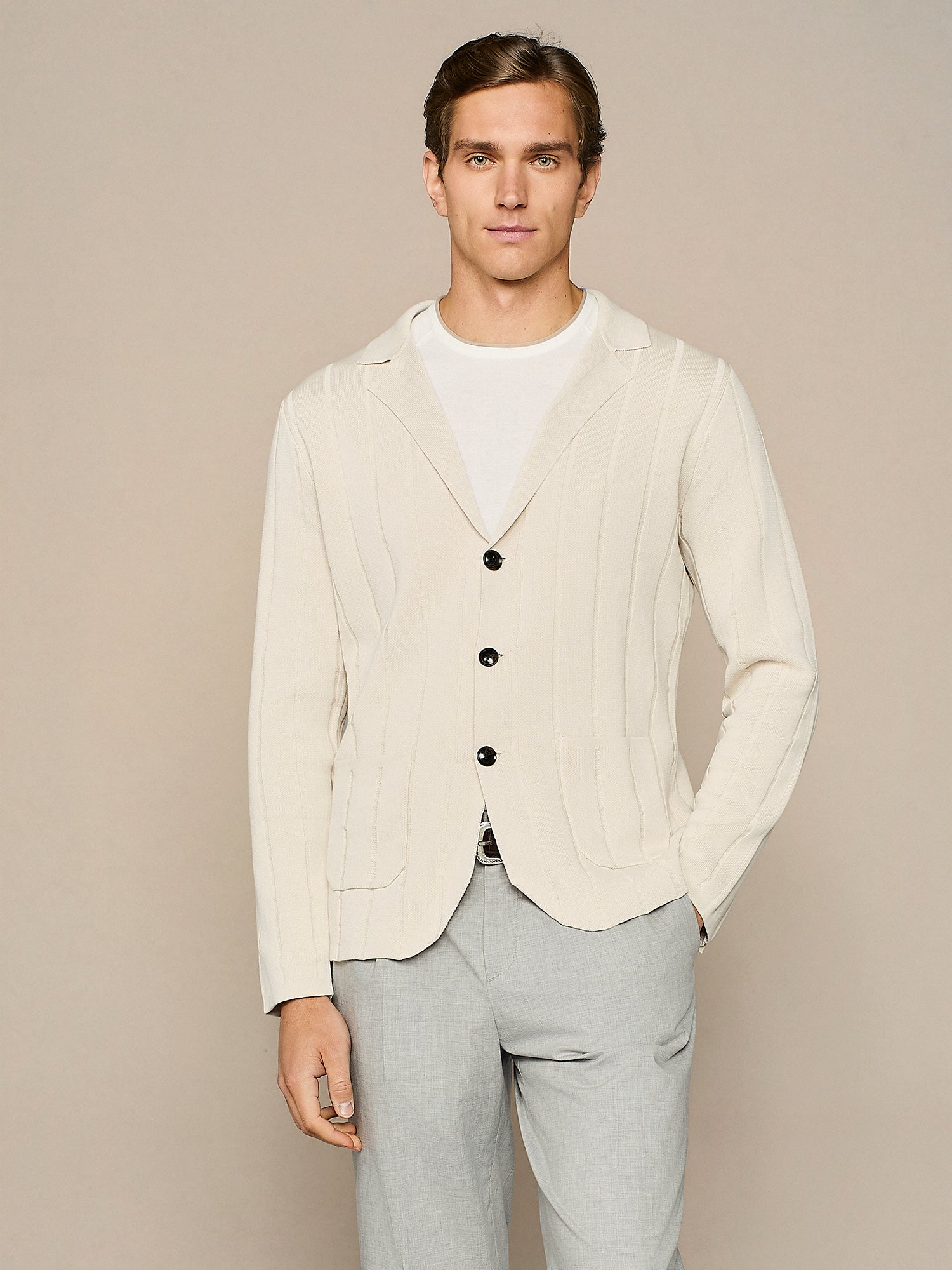 GIACCA IN MAGLIA BURRO