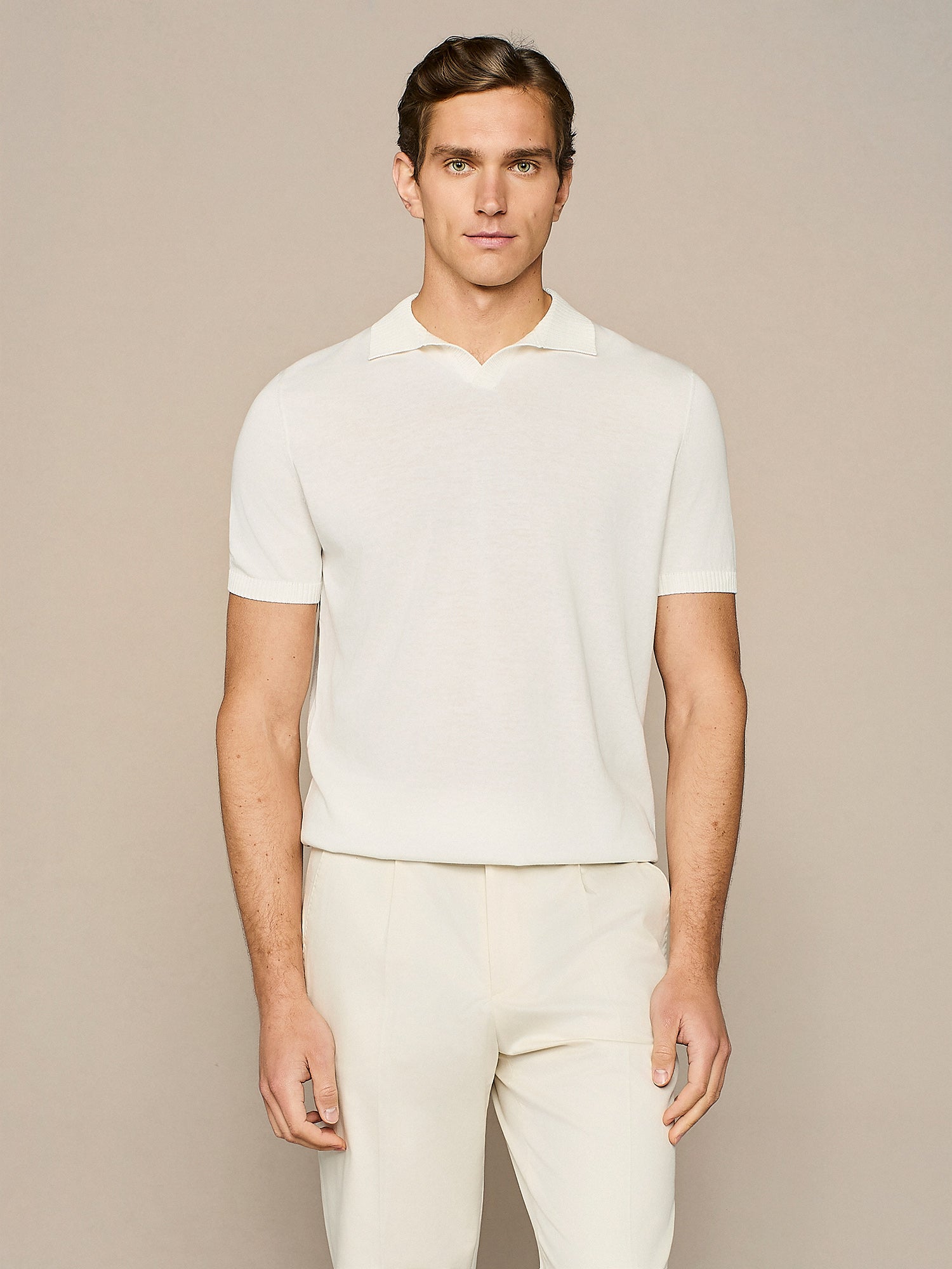 POLO CREPE IN MAGLIA BIANCA