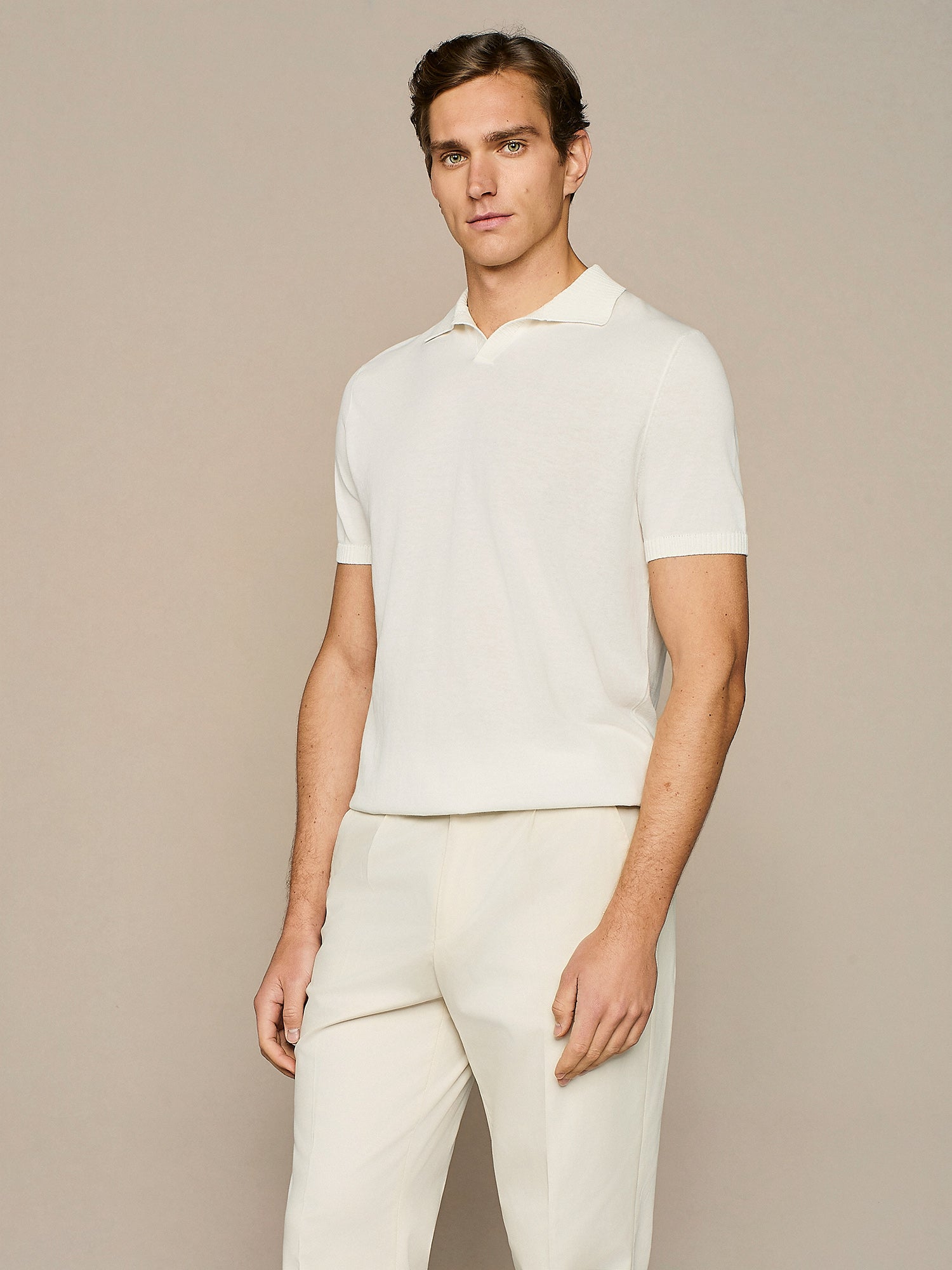 POLO CREPE IN MAGLIA BIANCA