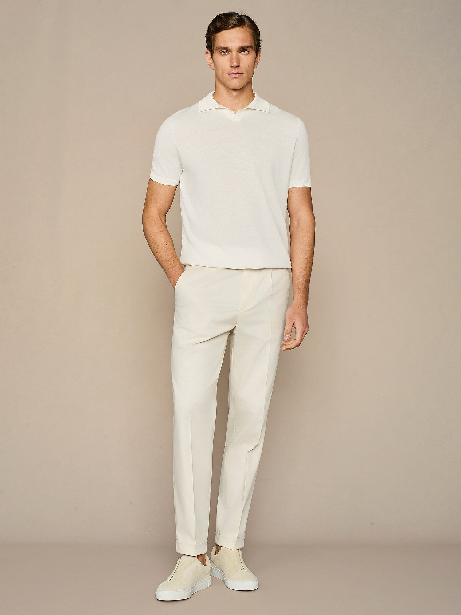 POLO CREPE IN MAGLIA BIANCA