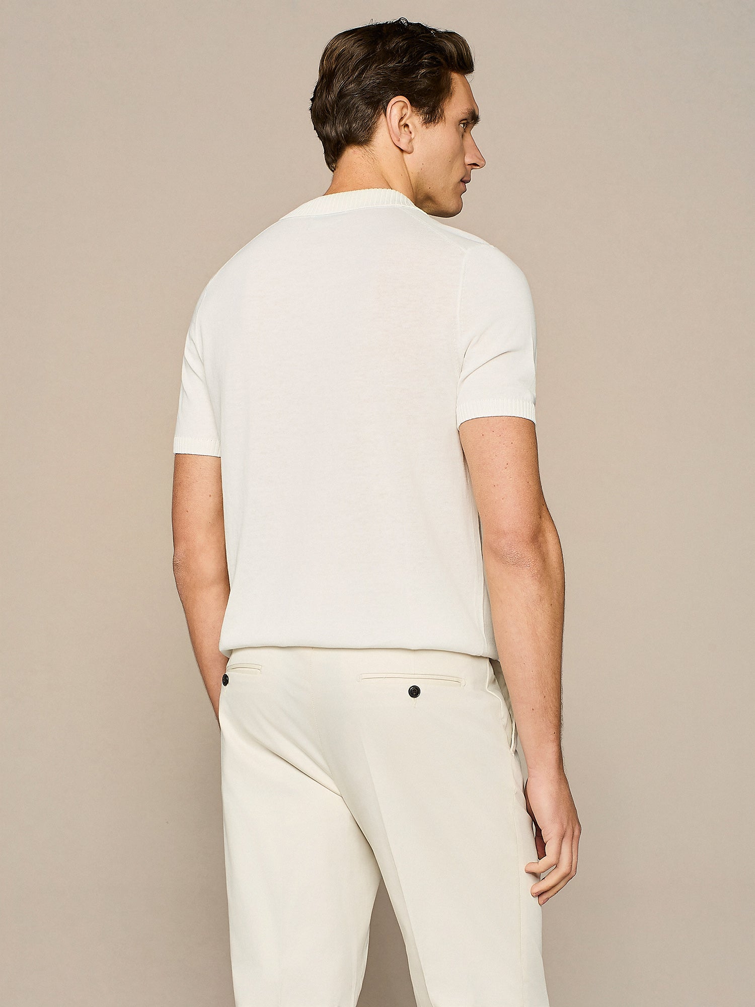 POLO CREPE IN MAGLIA BIANCA