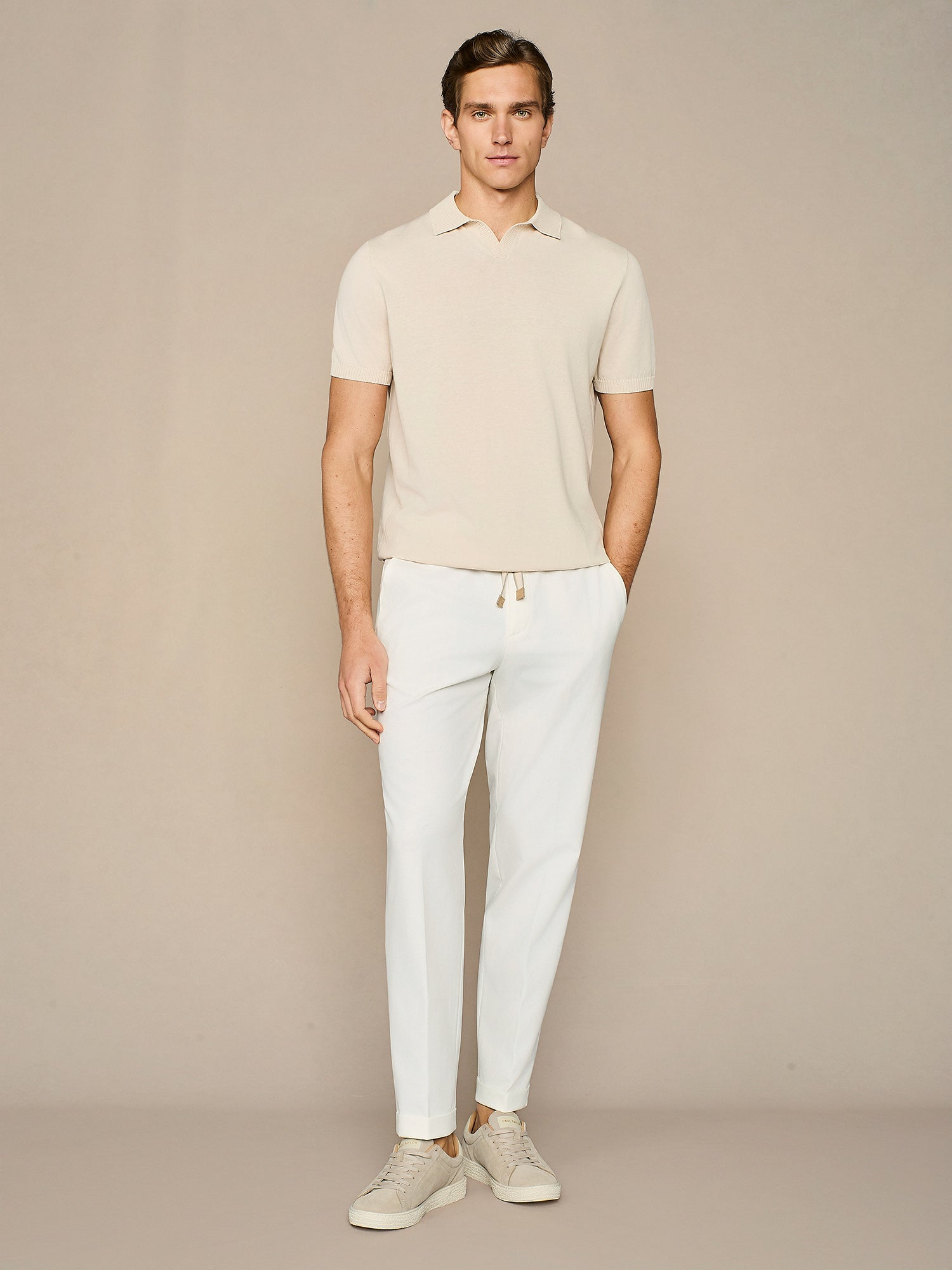 POLO CREPE IN MAGLIA BURRO