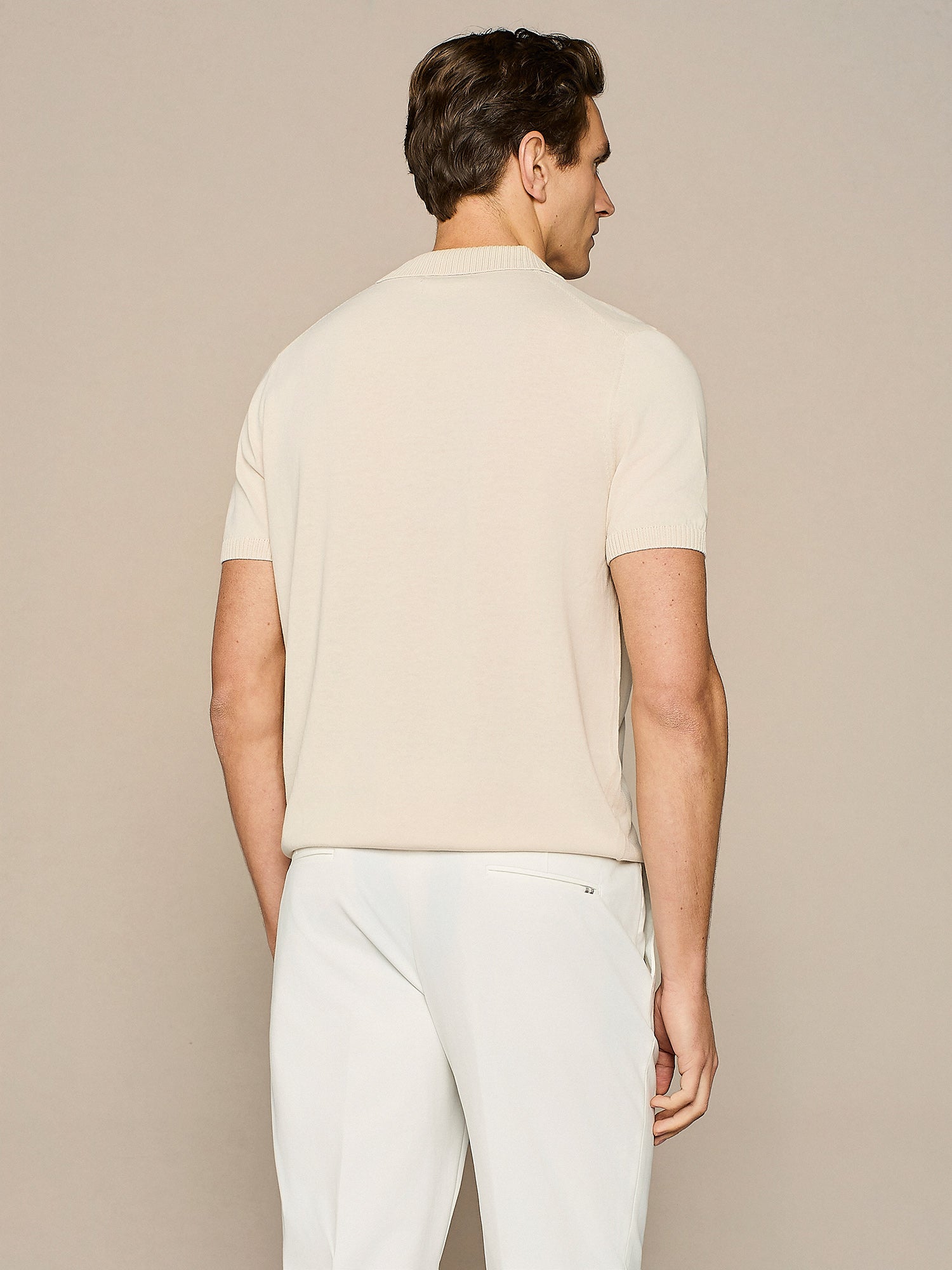 POLO CREPE IN MAGLIA BURRO