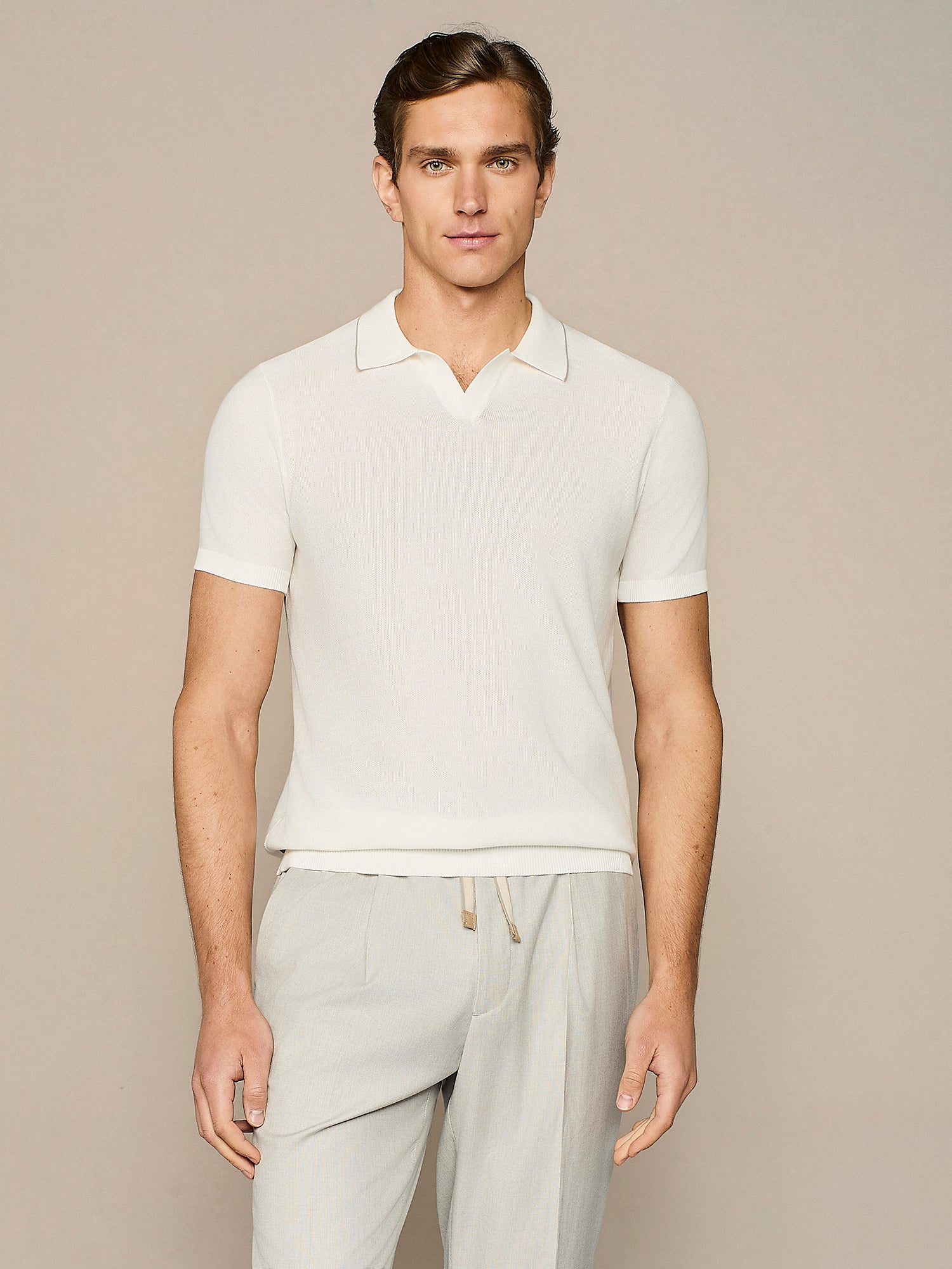 OFF-WHITE PIQUET KNITTED POLO 