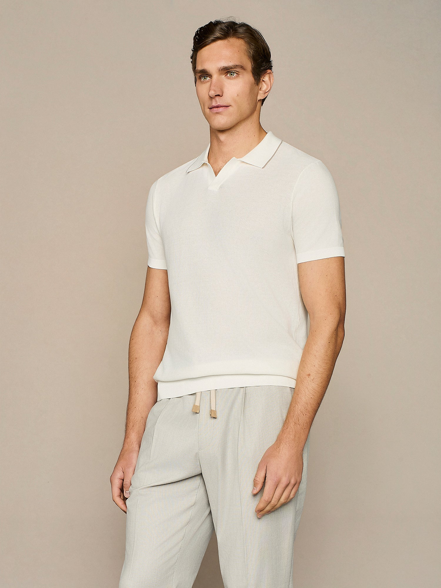 OFF-WHITE PIQUET KNITTED POLO 