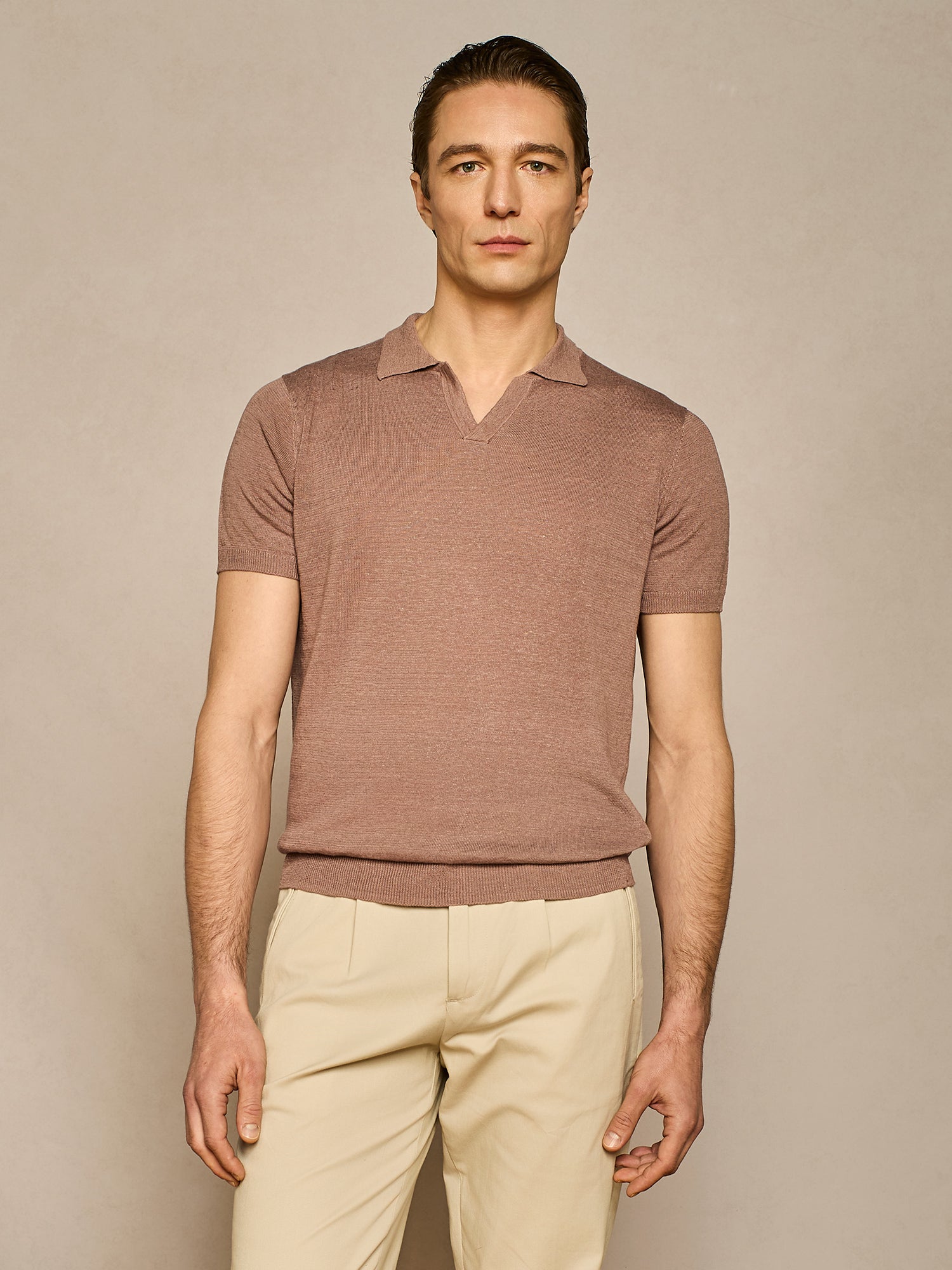 POLO DI LINO IN MAGLIA OPIUM