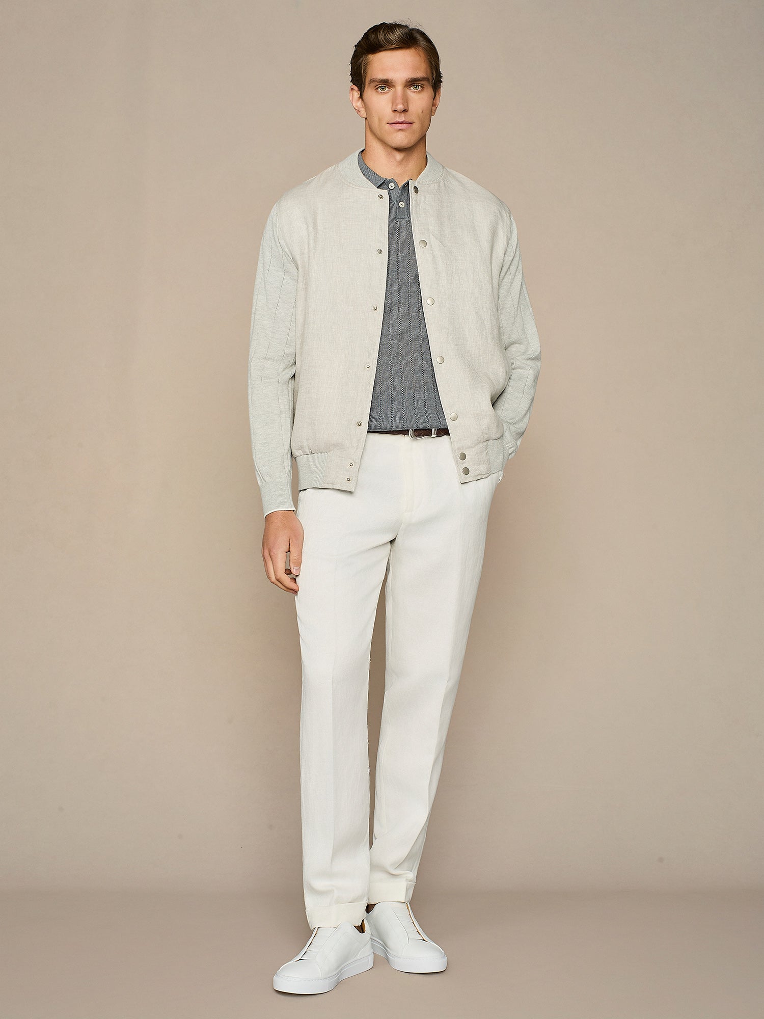 CERULEAN POINTELLE KNITTED POLO