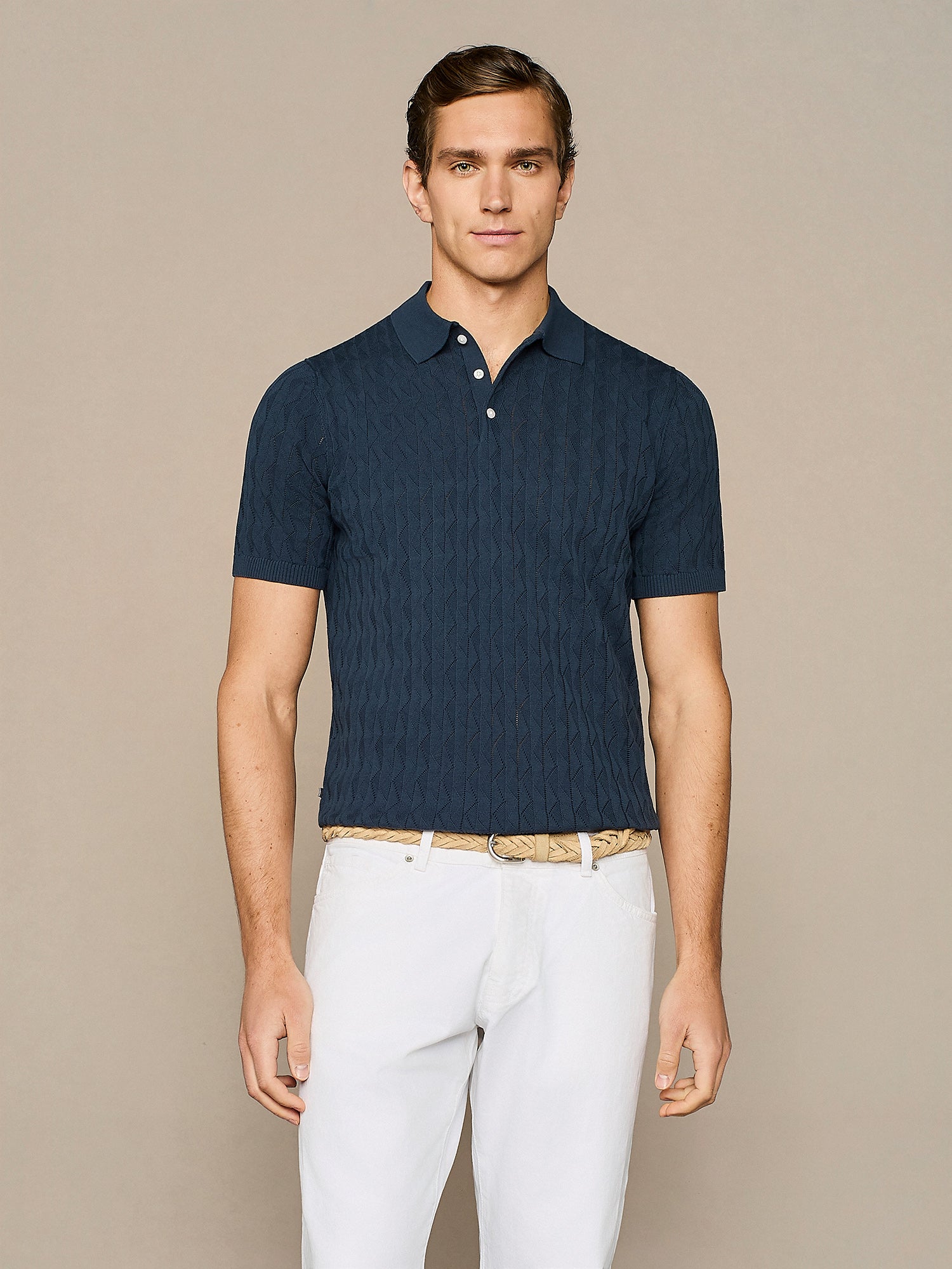BLUE WAKE KNITTED POLO 