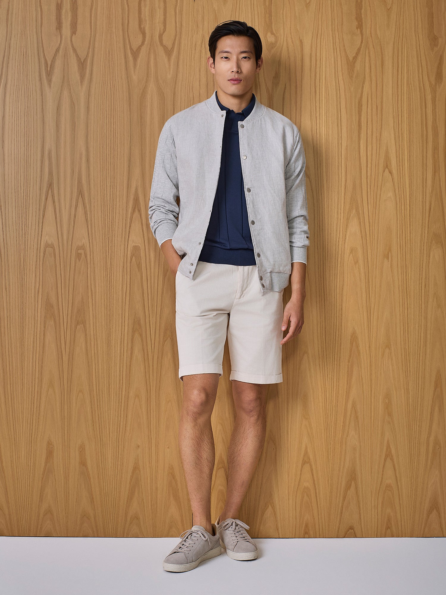 Polo in maglia costa piatta navy