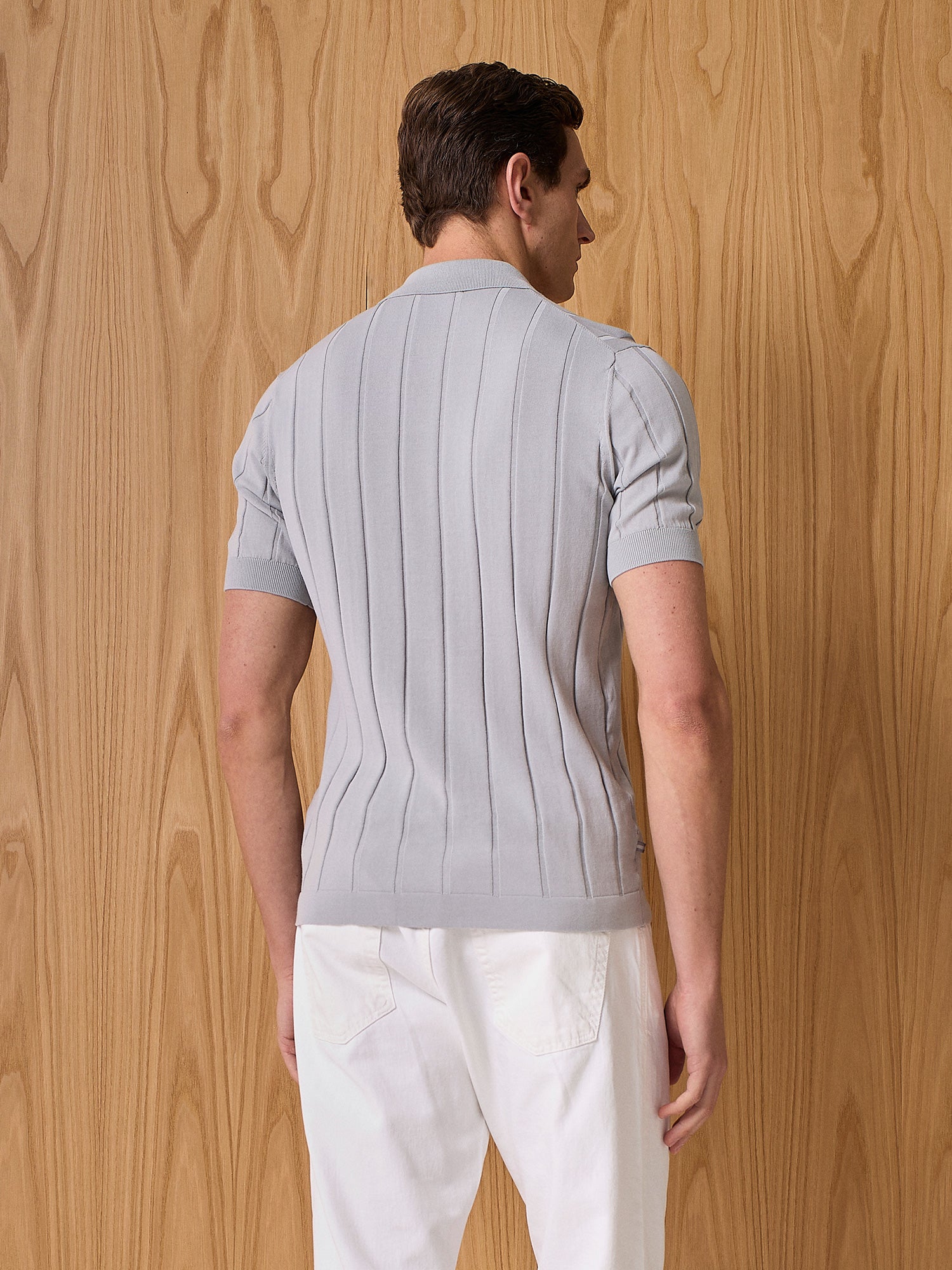Polo camicia in maglia costa piatta cloud