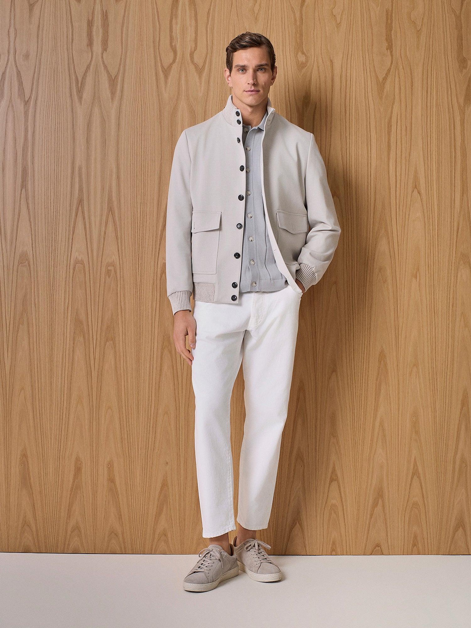 Polo camicia in maglia costa piatta cloud