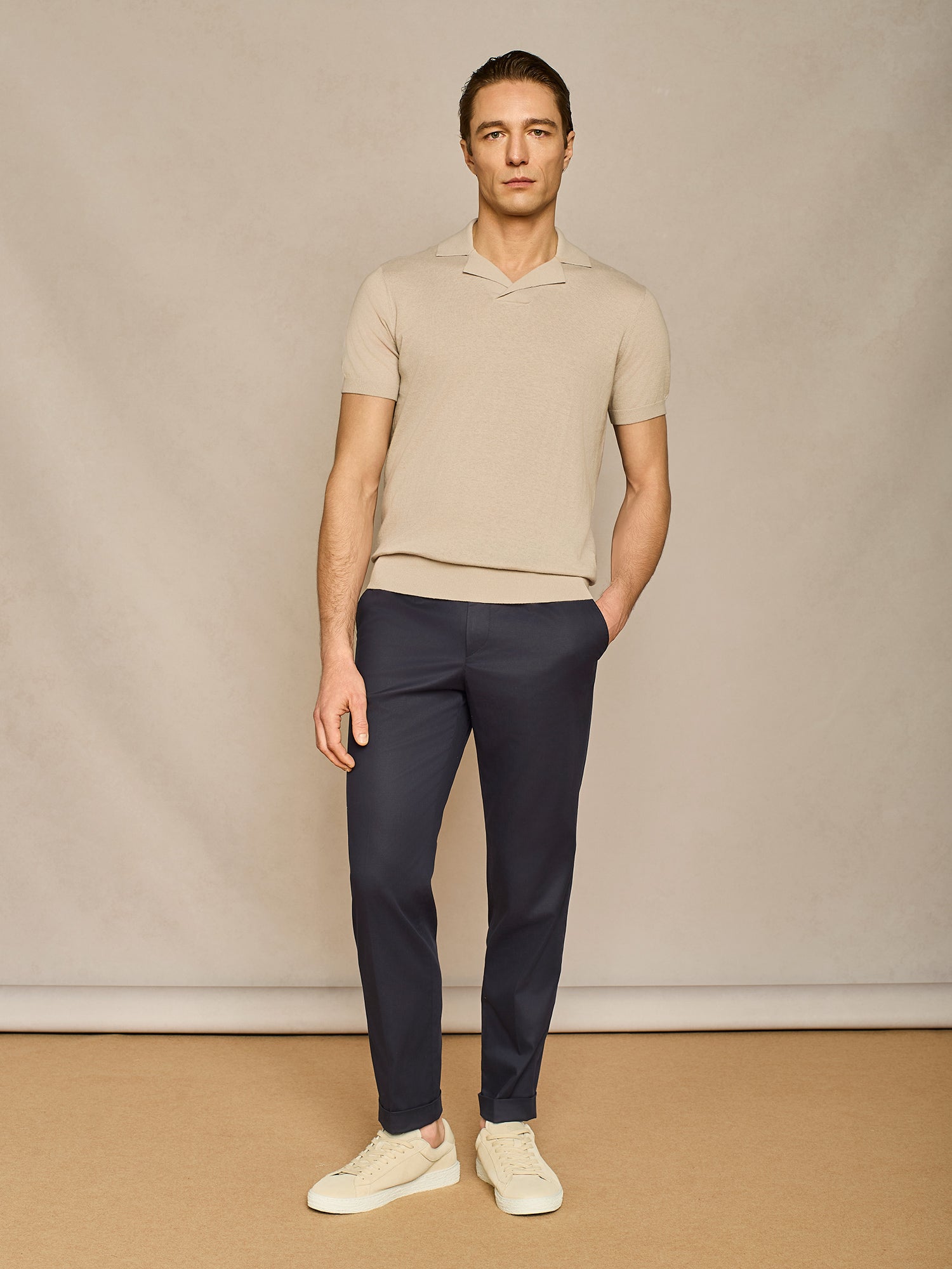 POLO IN MAGLIA COLLO BOWLING BURRO