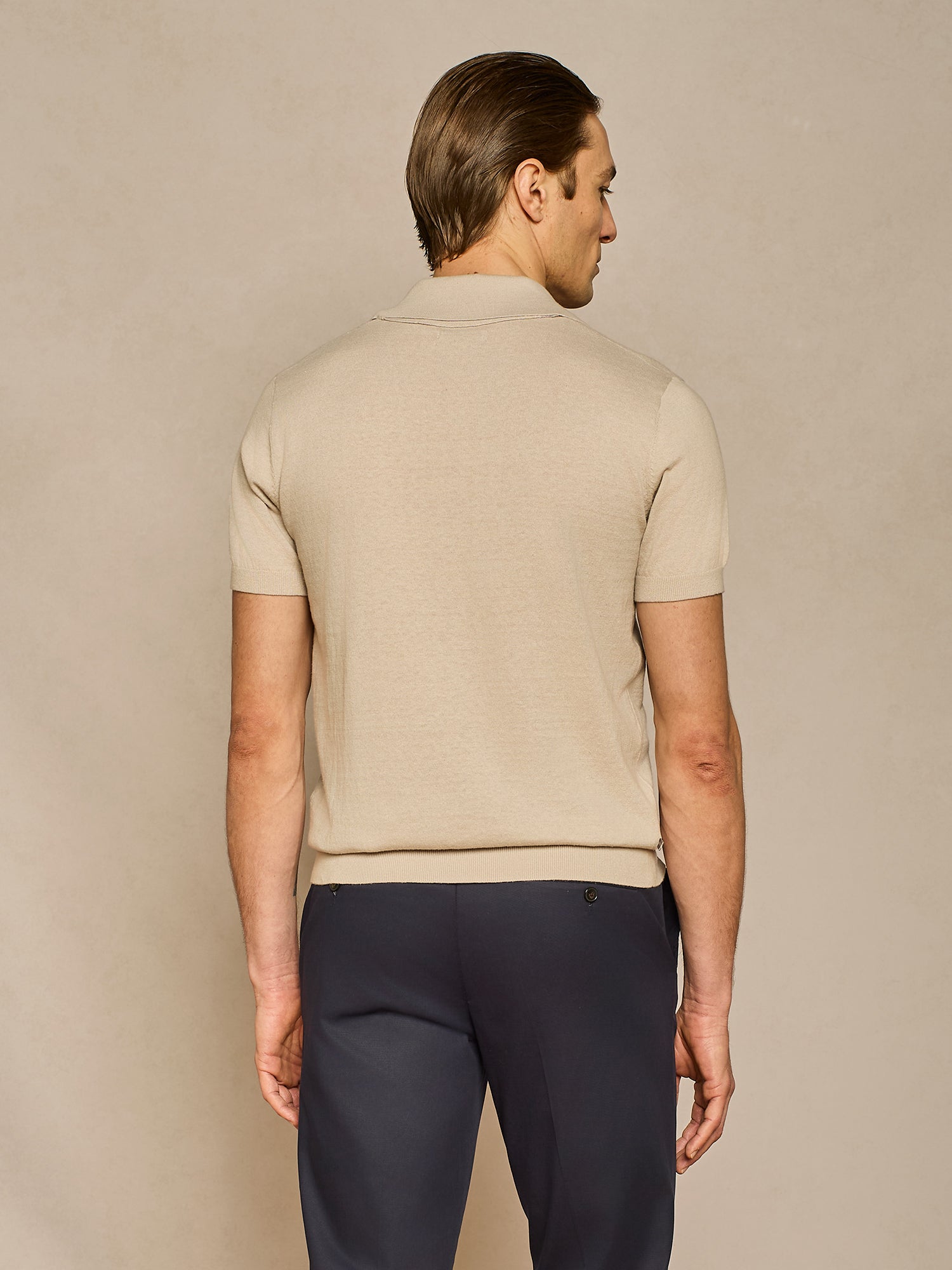 POLO IN MAGLIA COLLO BOWLING BURRO