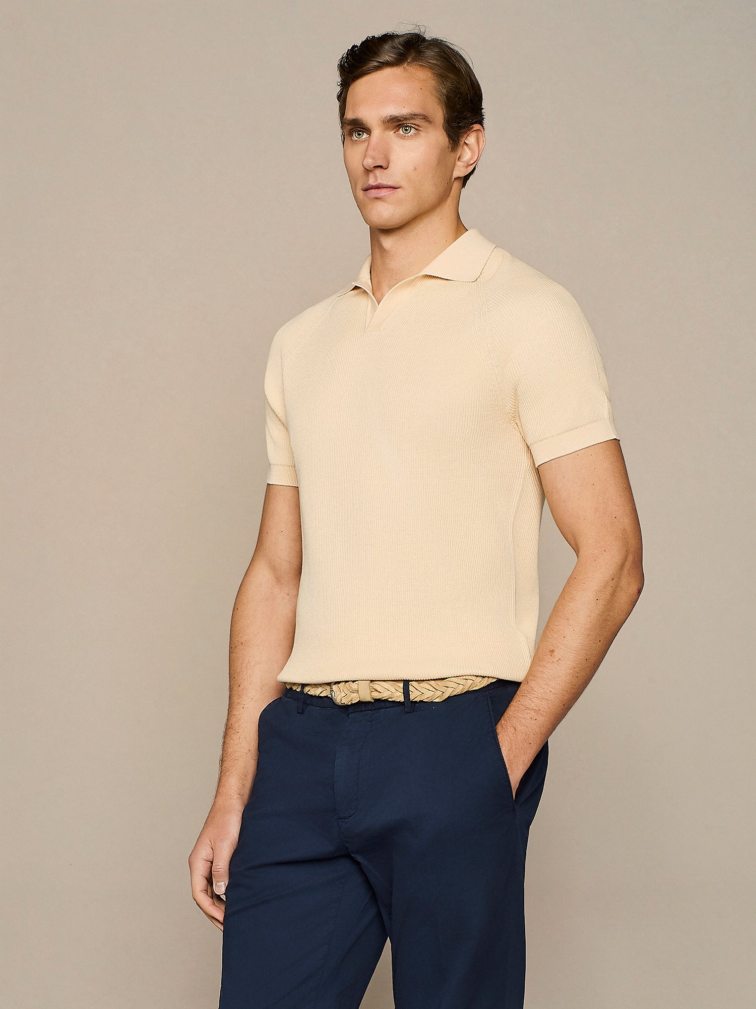 POLO IN MAGLIA COSTA INGLESE APRICOT