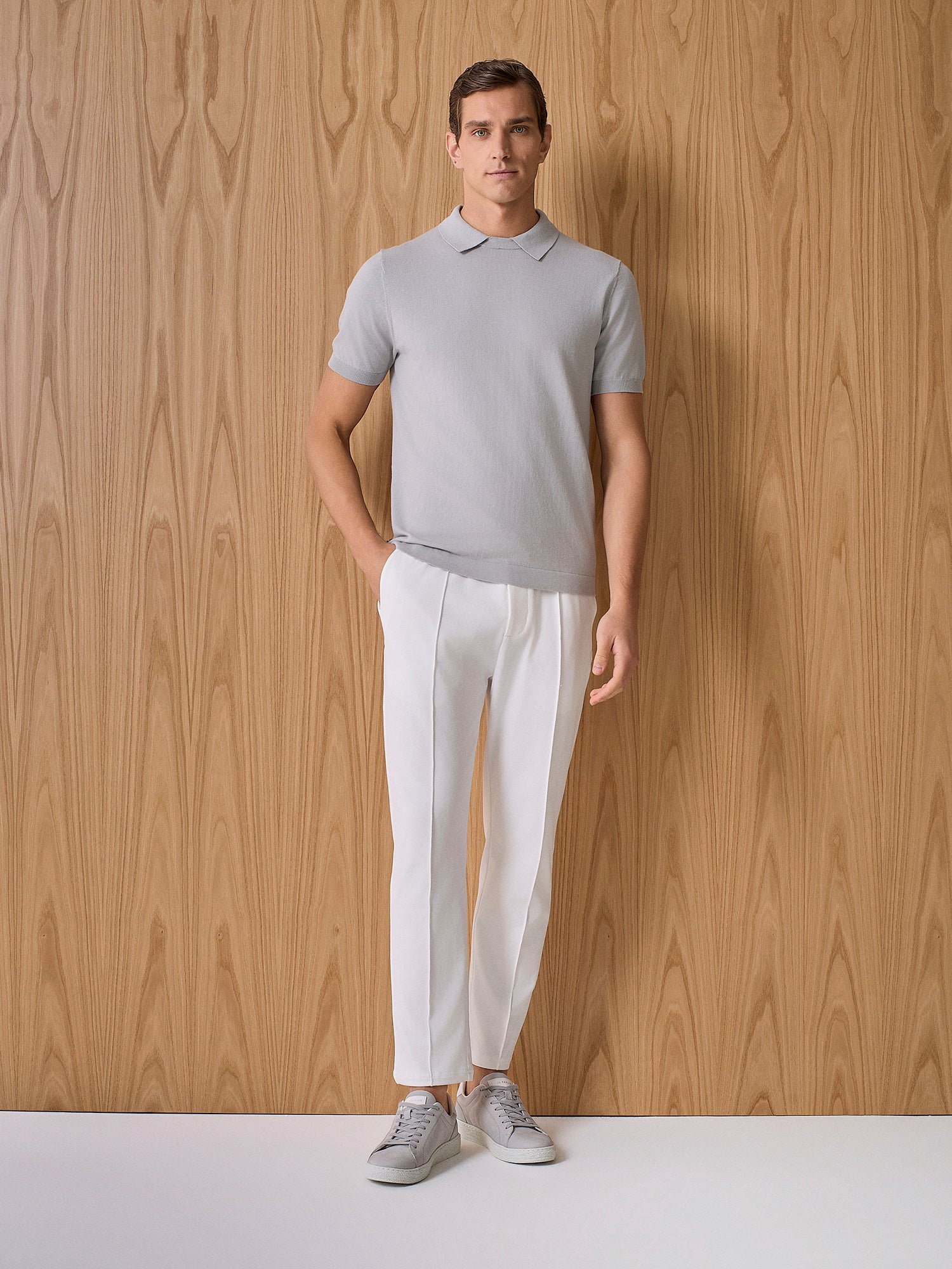 Polo girocollo in maglia cloud