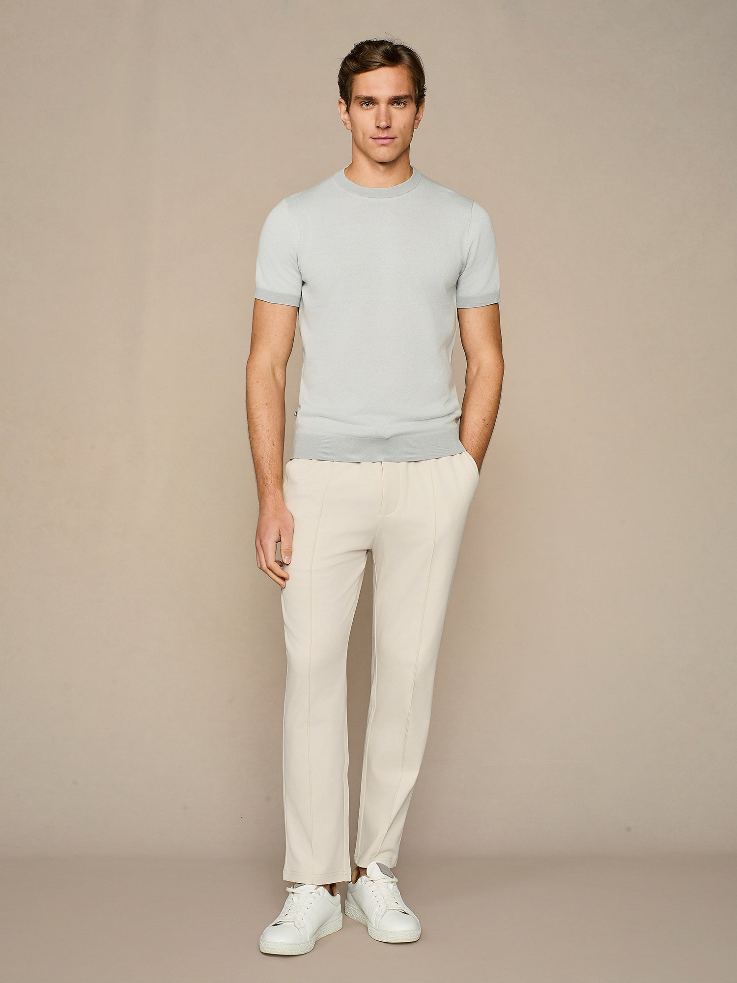 T-shirt in maglia piquet cloud