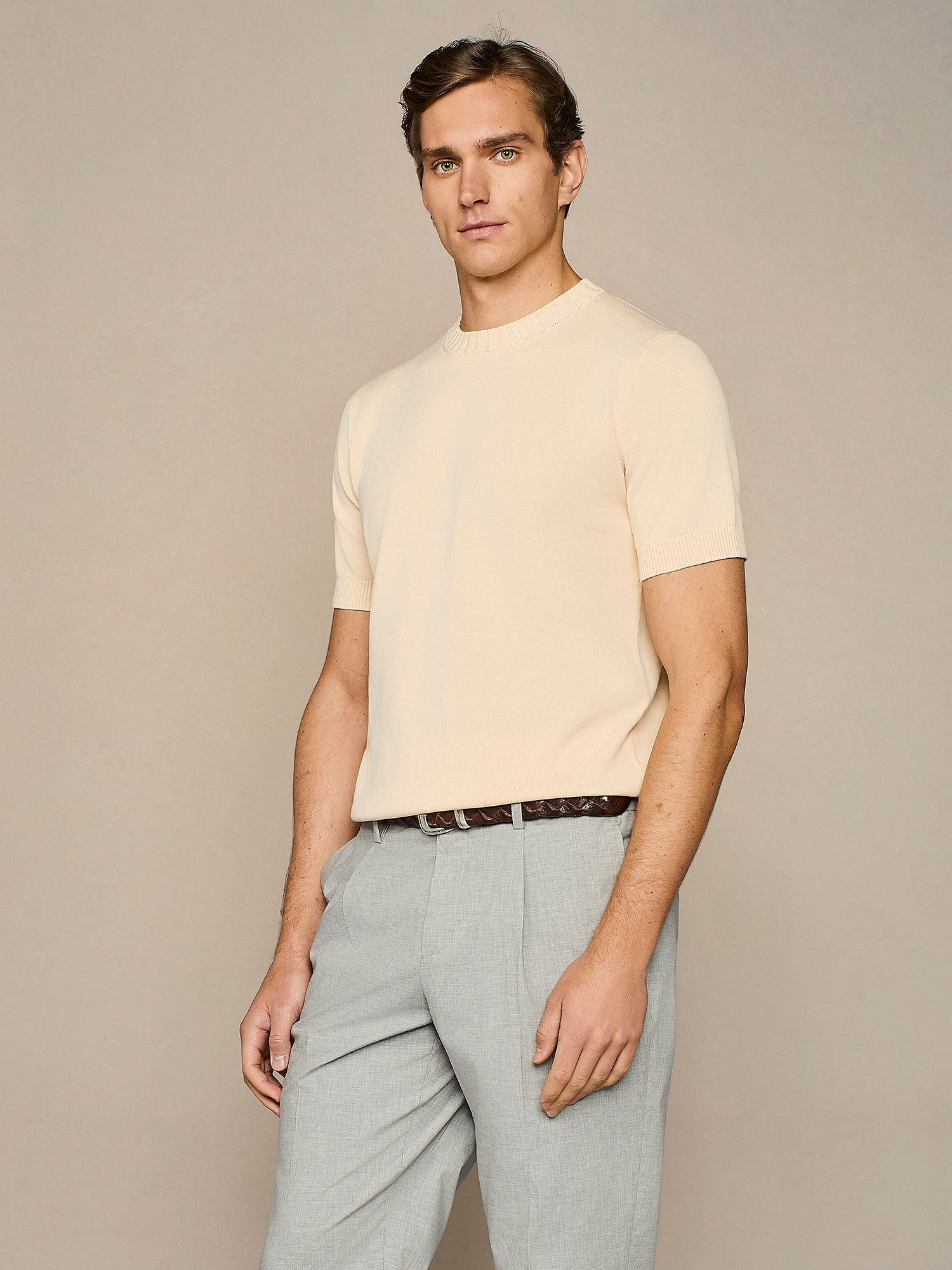 T-SHIRT IN MAGLIA APRICOT