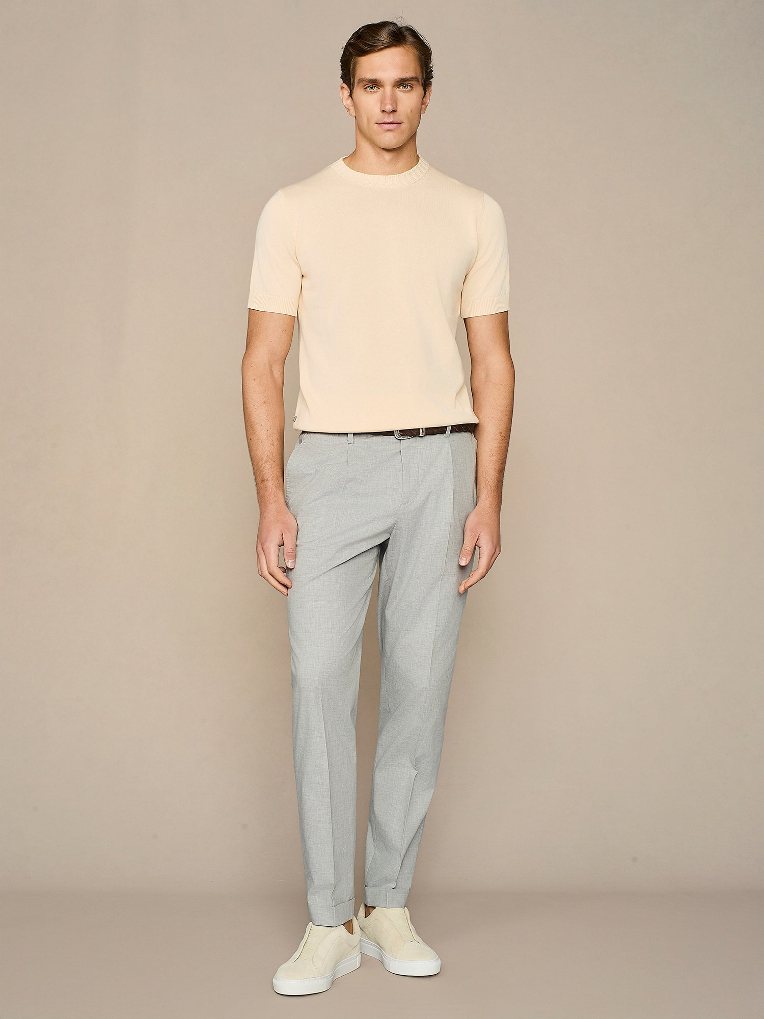 T-SHIRT IN MAGLIA APRICOT