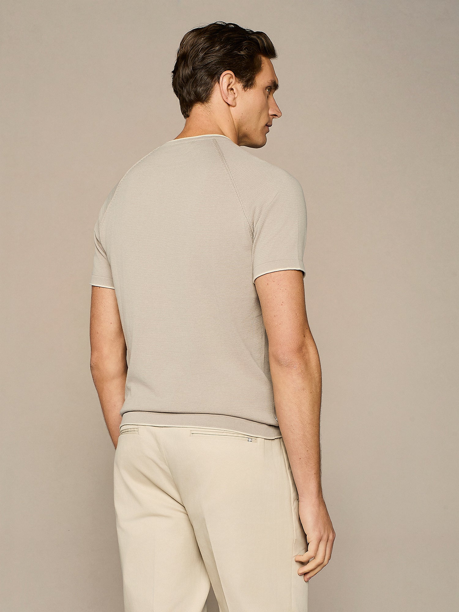 T-SHIRT ROLL-END IN MAGLIA TAUPE