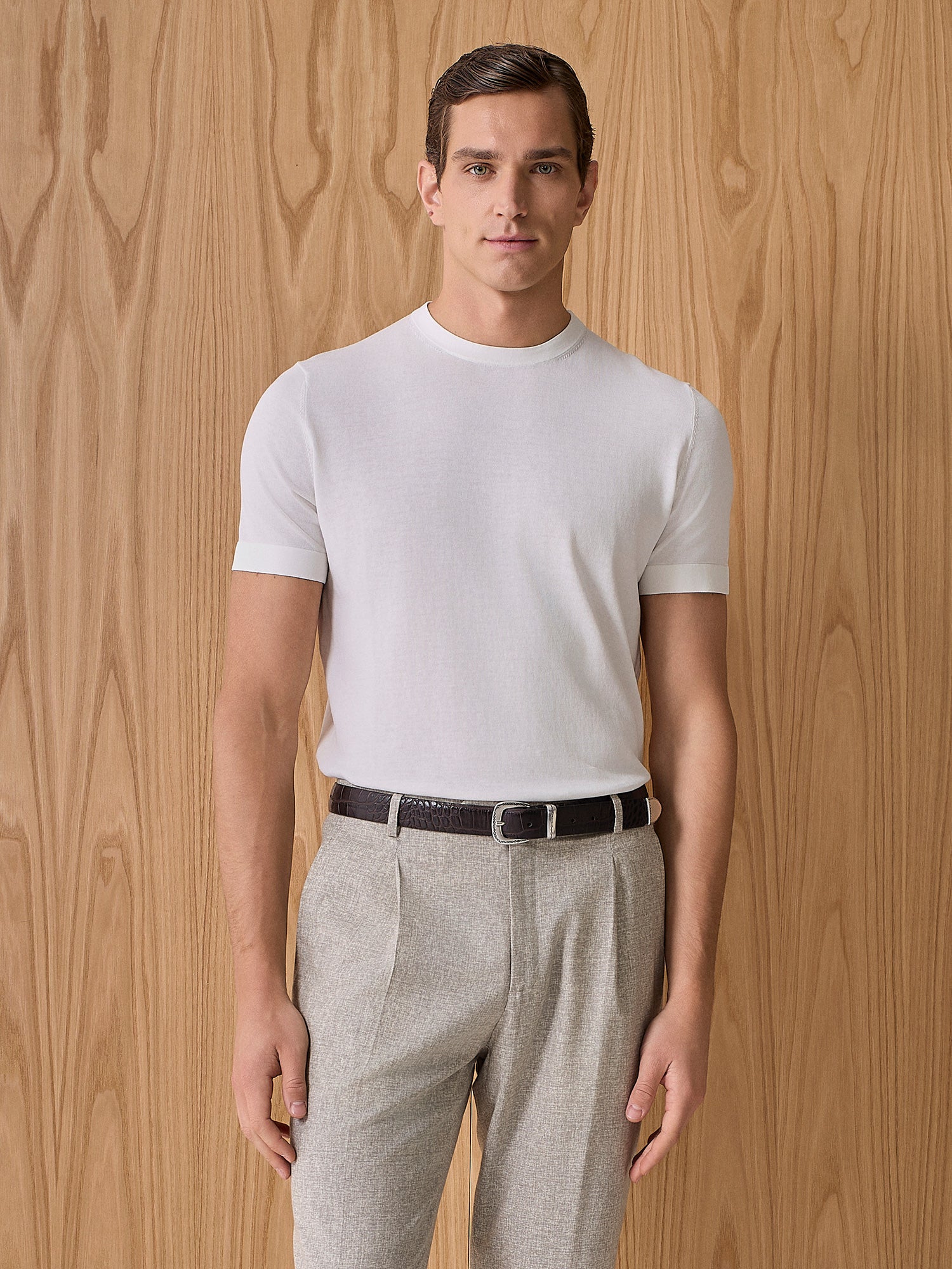 Off-white crepe knitted t-shirt