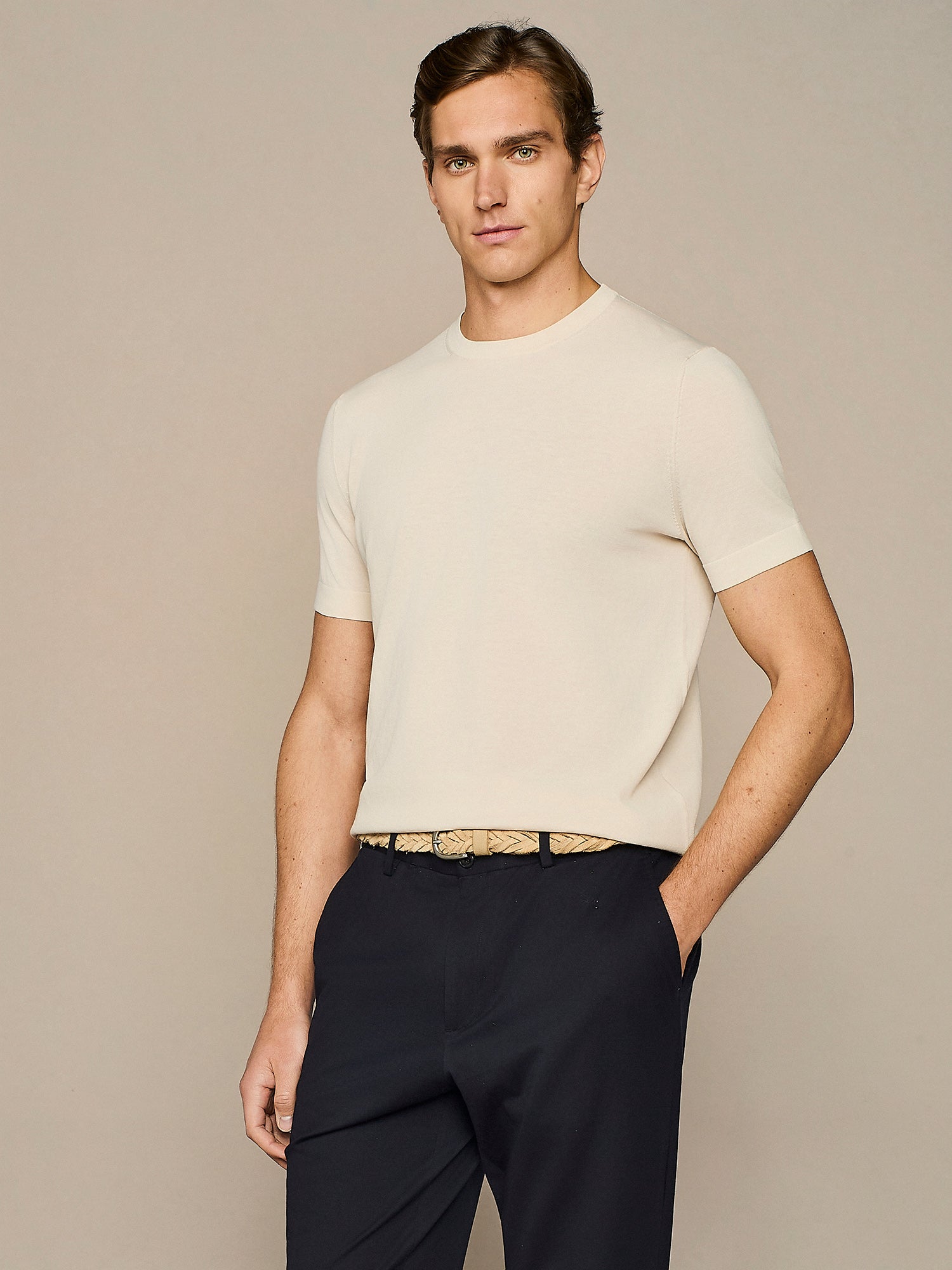 BUTTER CREPE KNITTED T-SHIRT