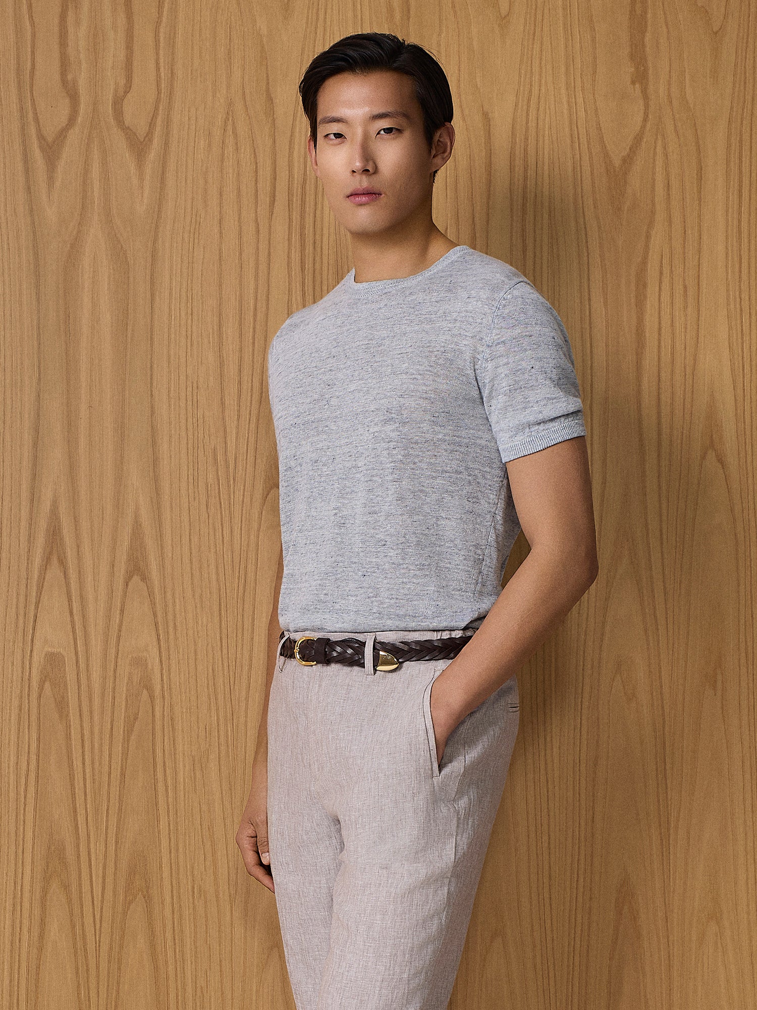 Cloud linen knitted t-shirt