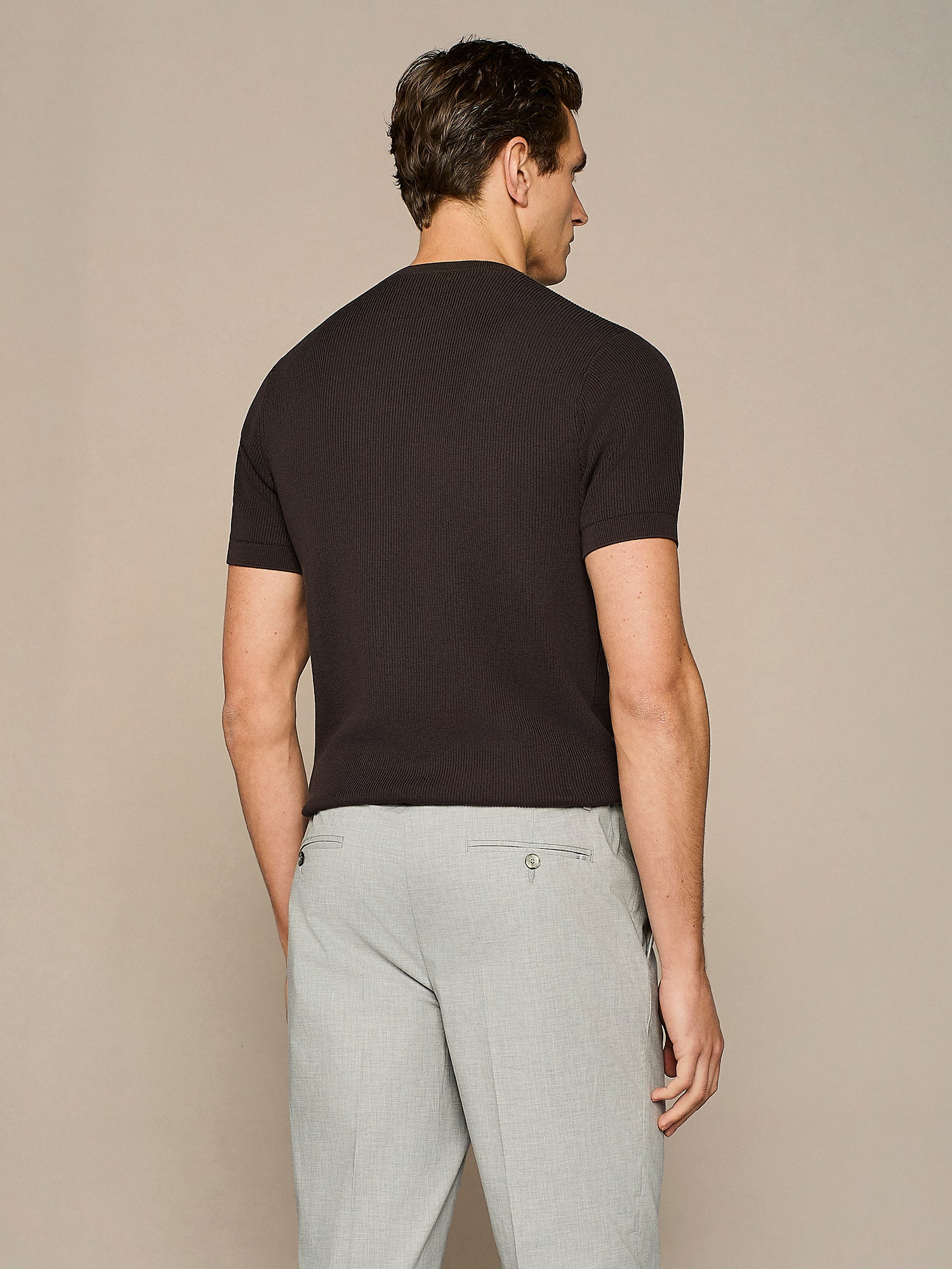 T-SHIRT IN MAGLIA COSTA INGLESE MORO