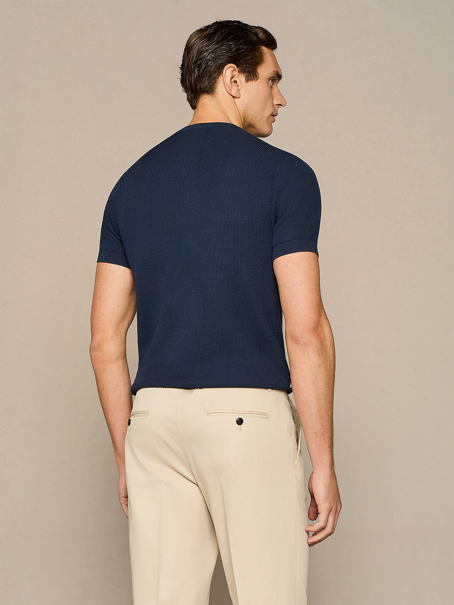 T-SHIRT IN MAGLIA COSTA INGLESE BLU