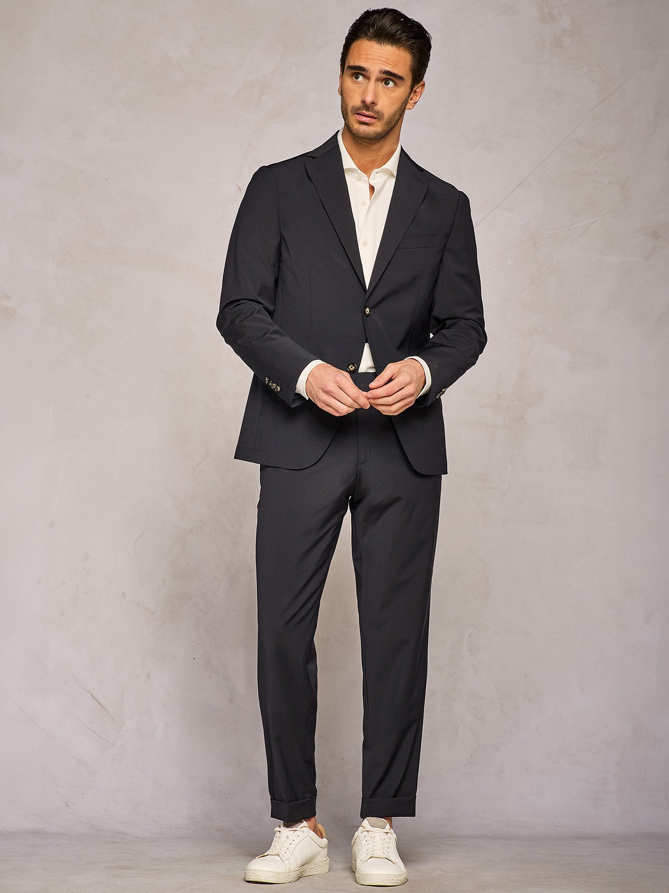 NATURAL STRETCH BLUE TROUSERS
