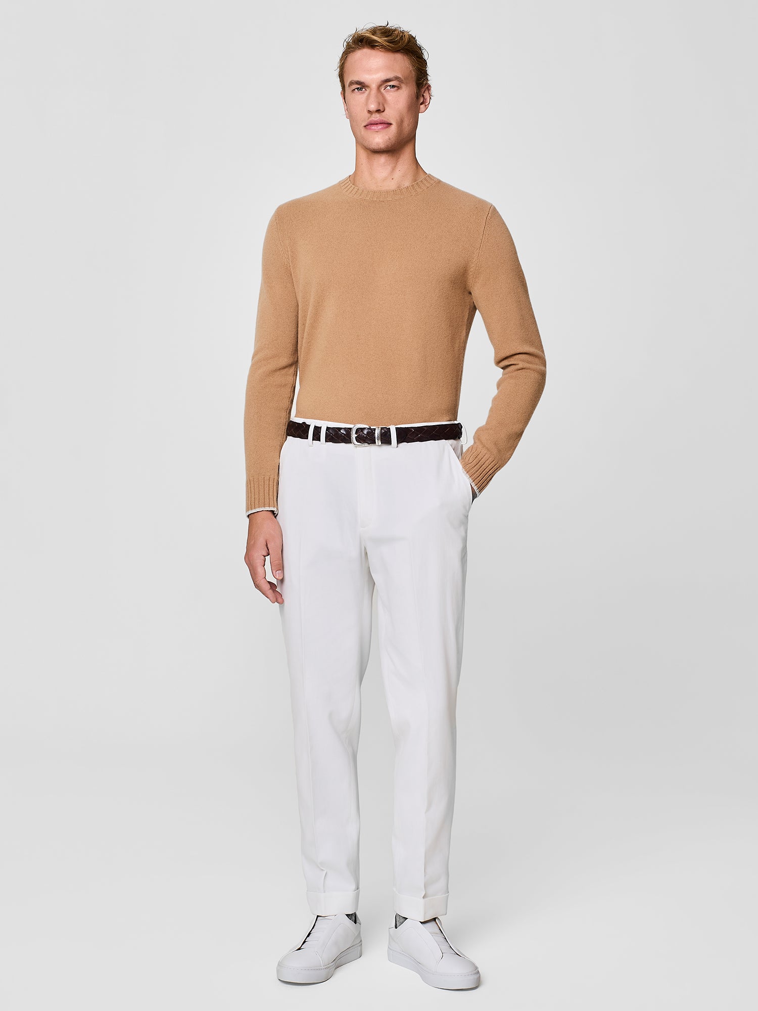 Off-white tailored wide-fit cotton trousers