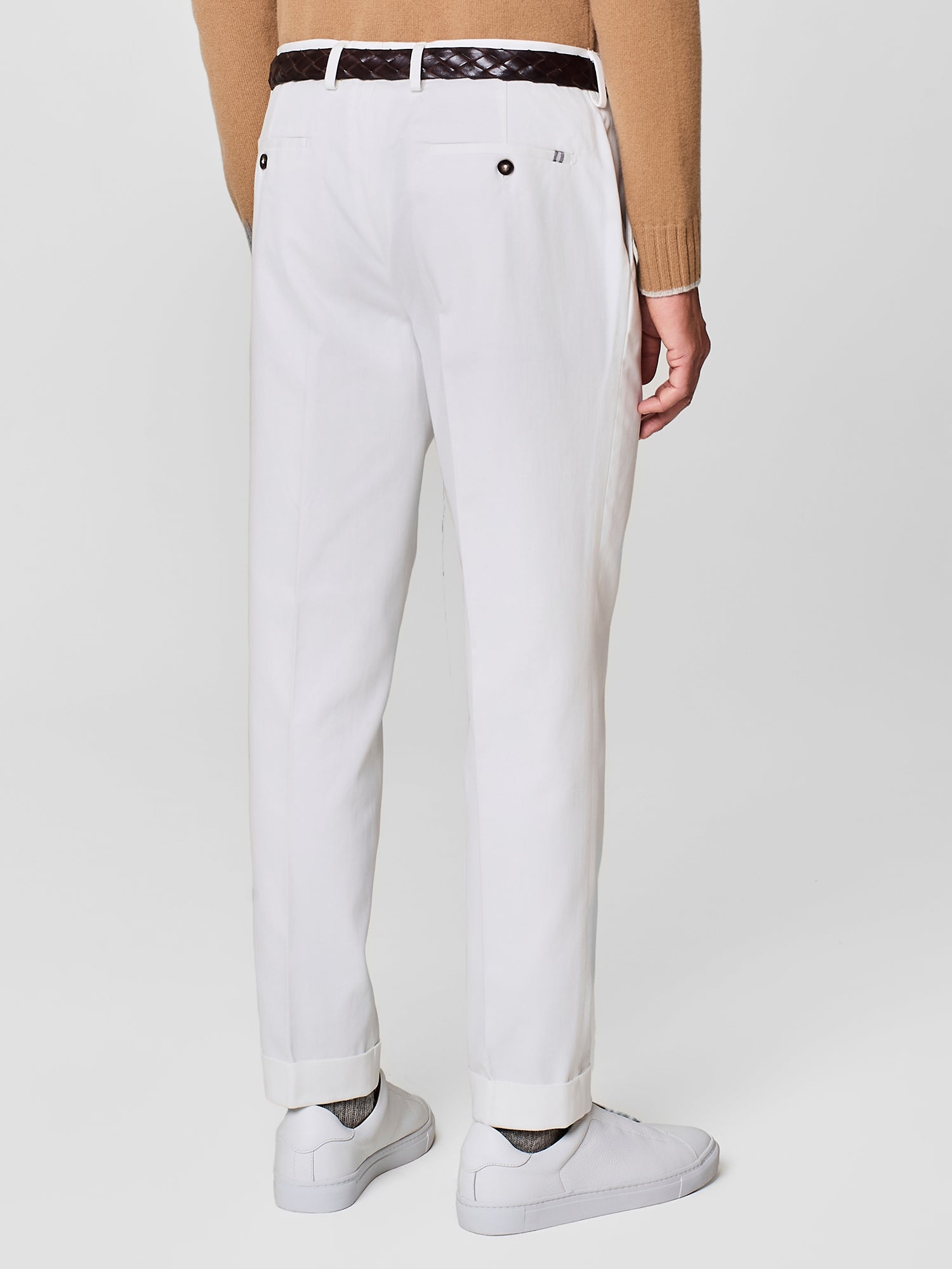 Pantalone wide fit sartoriale in cotone bianco