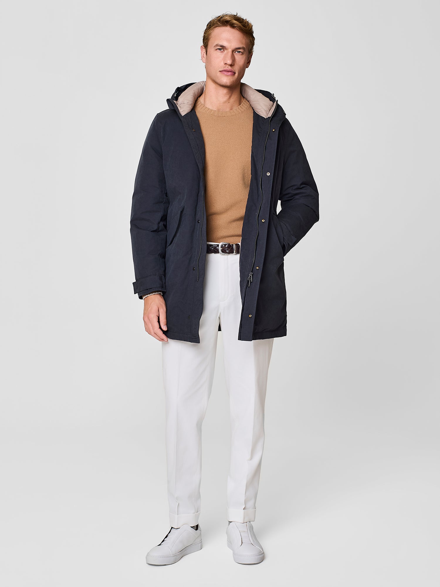 Pantalone wide fit sartoriale in cotone bianco