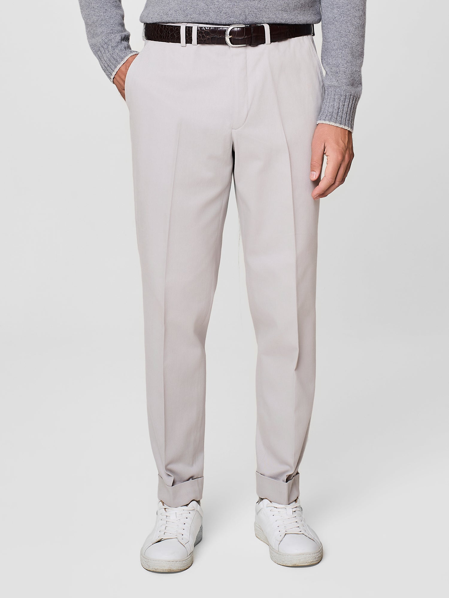Pantalone wide fit sartoriale in cotone burro