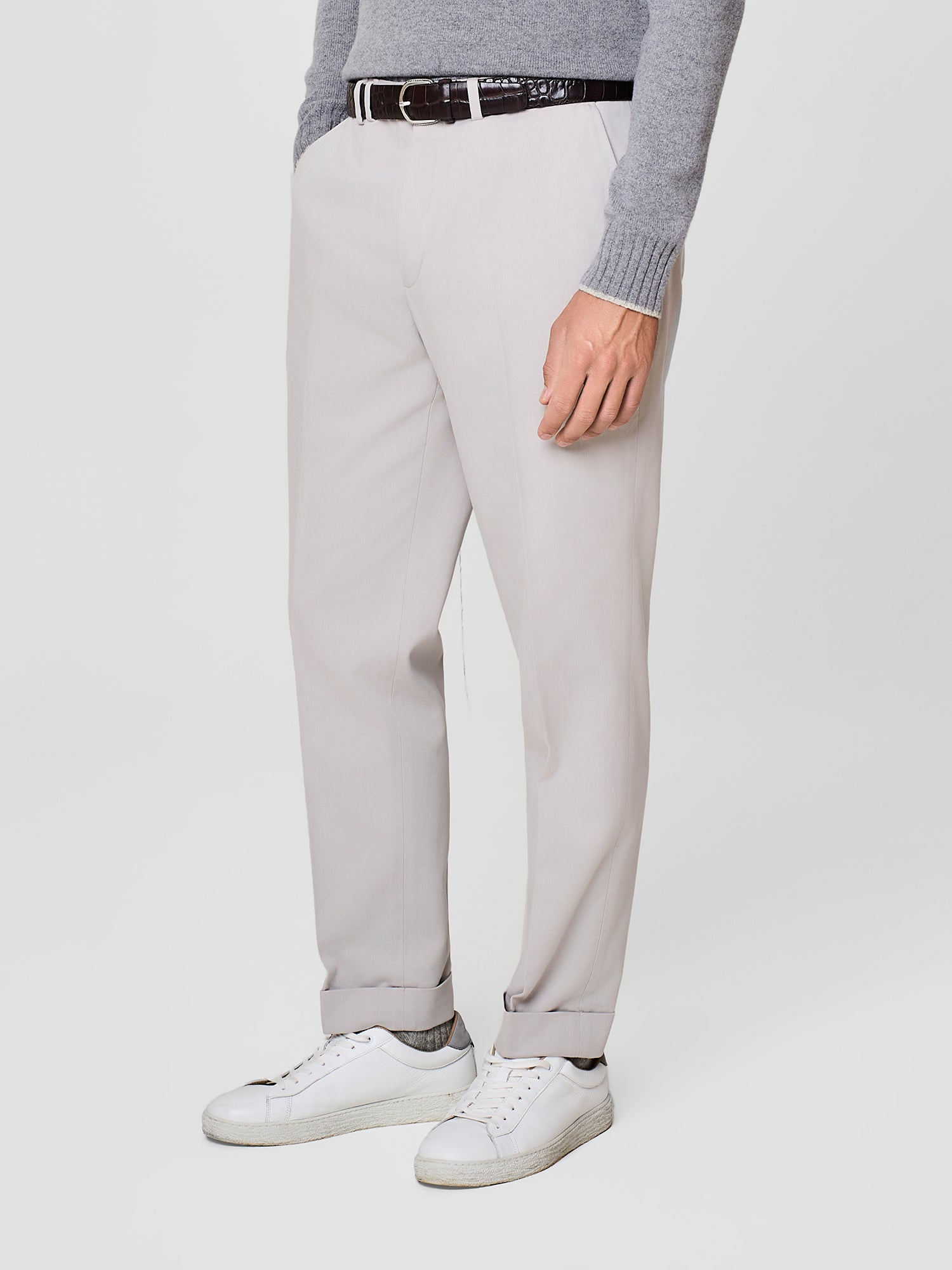Pantalone wide fit sartoriale in cotone burro