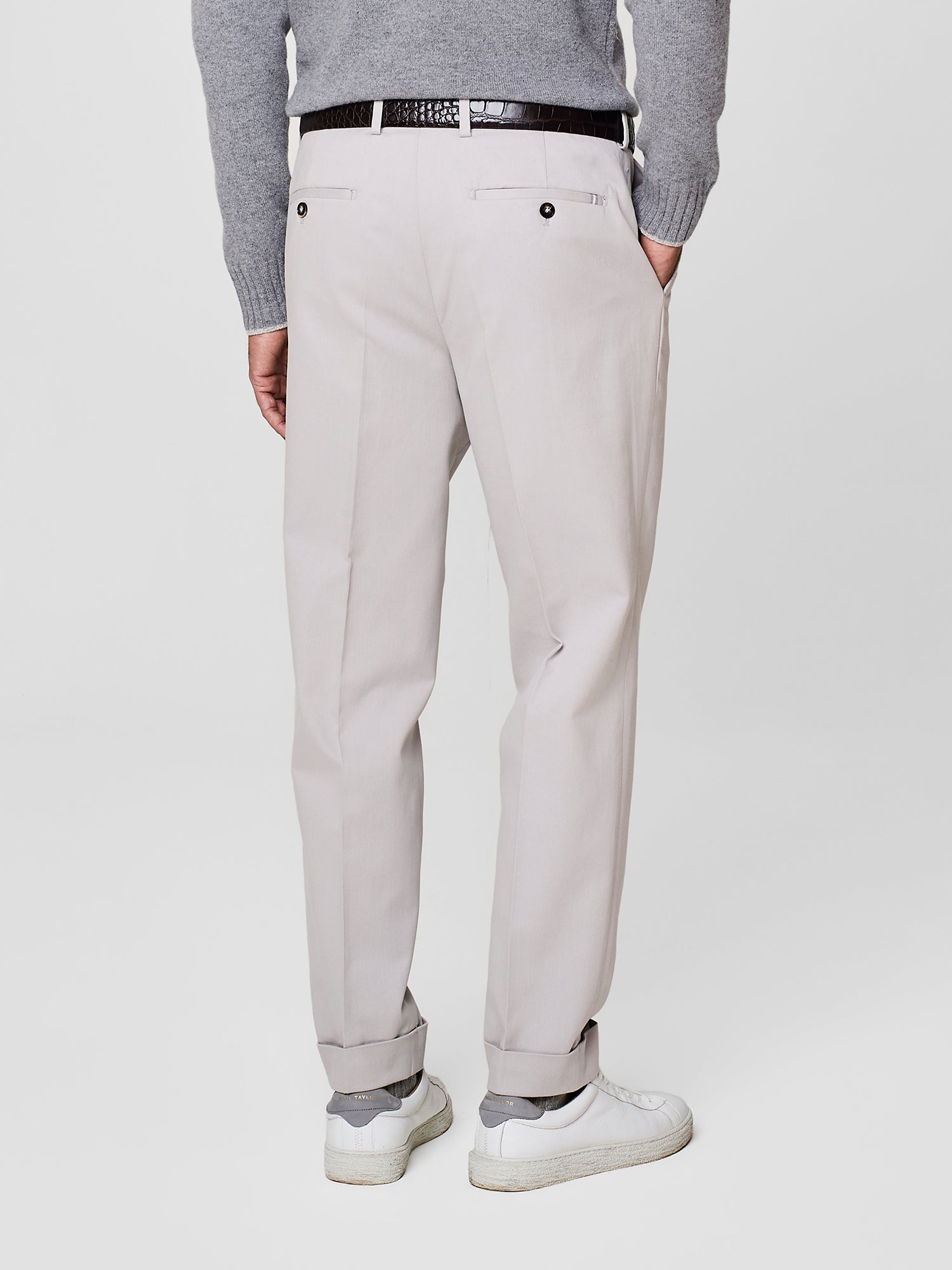 Pantalone wide fit sartoriale in cotone burro